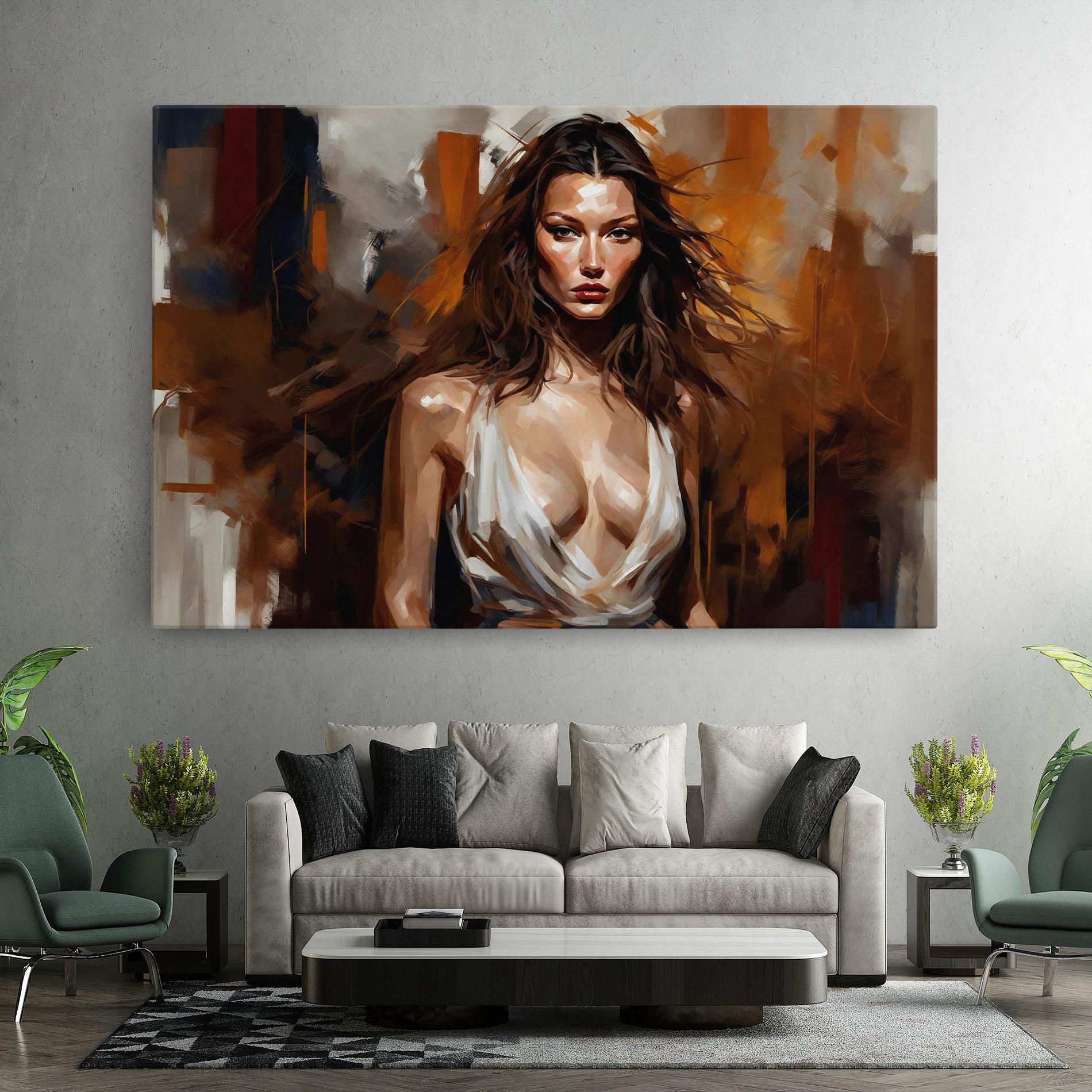 Vászonkép Long Brown Hair Woman mockup 7