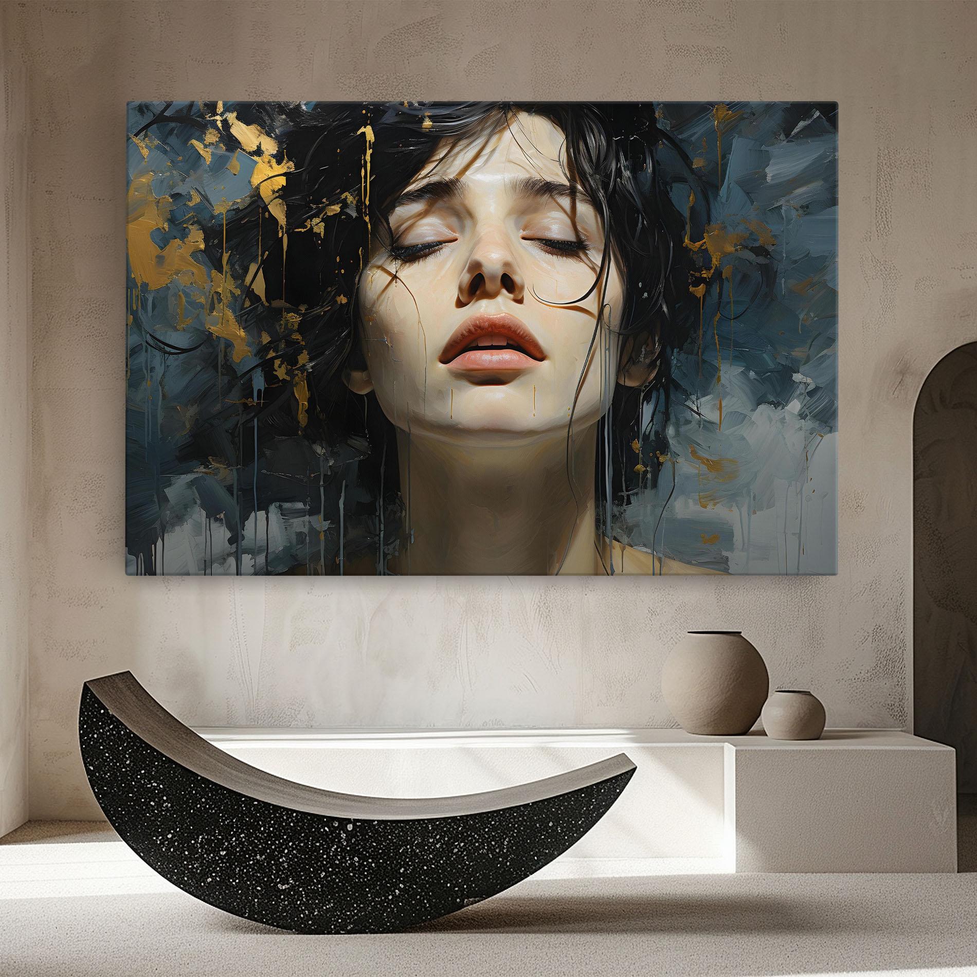 Vászonkép Closed Eyes Woman mockup 8