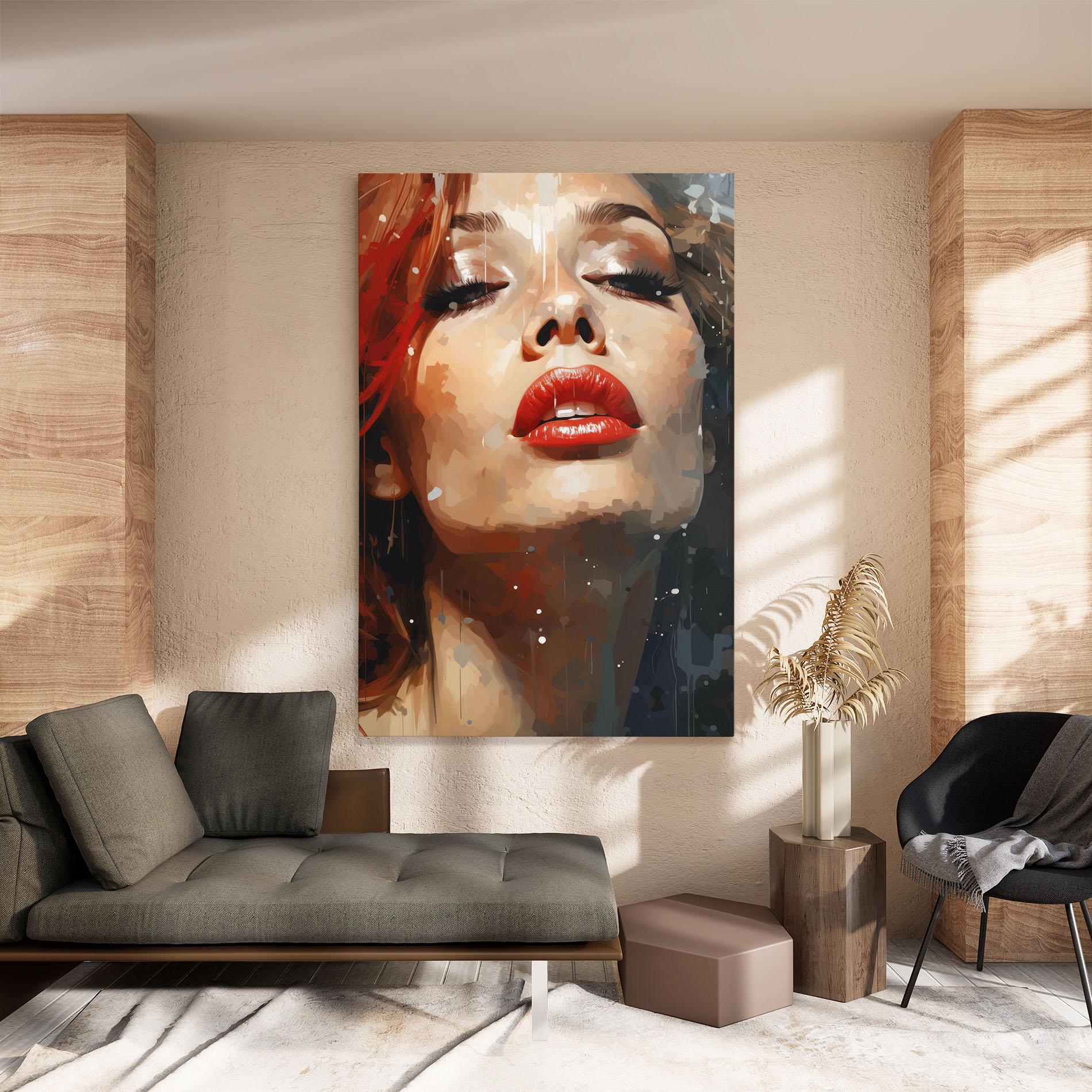 Vászonkép Close Up Look Portrait mockup 8