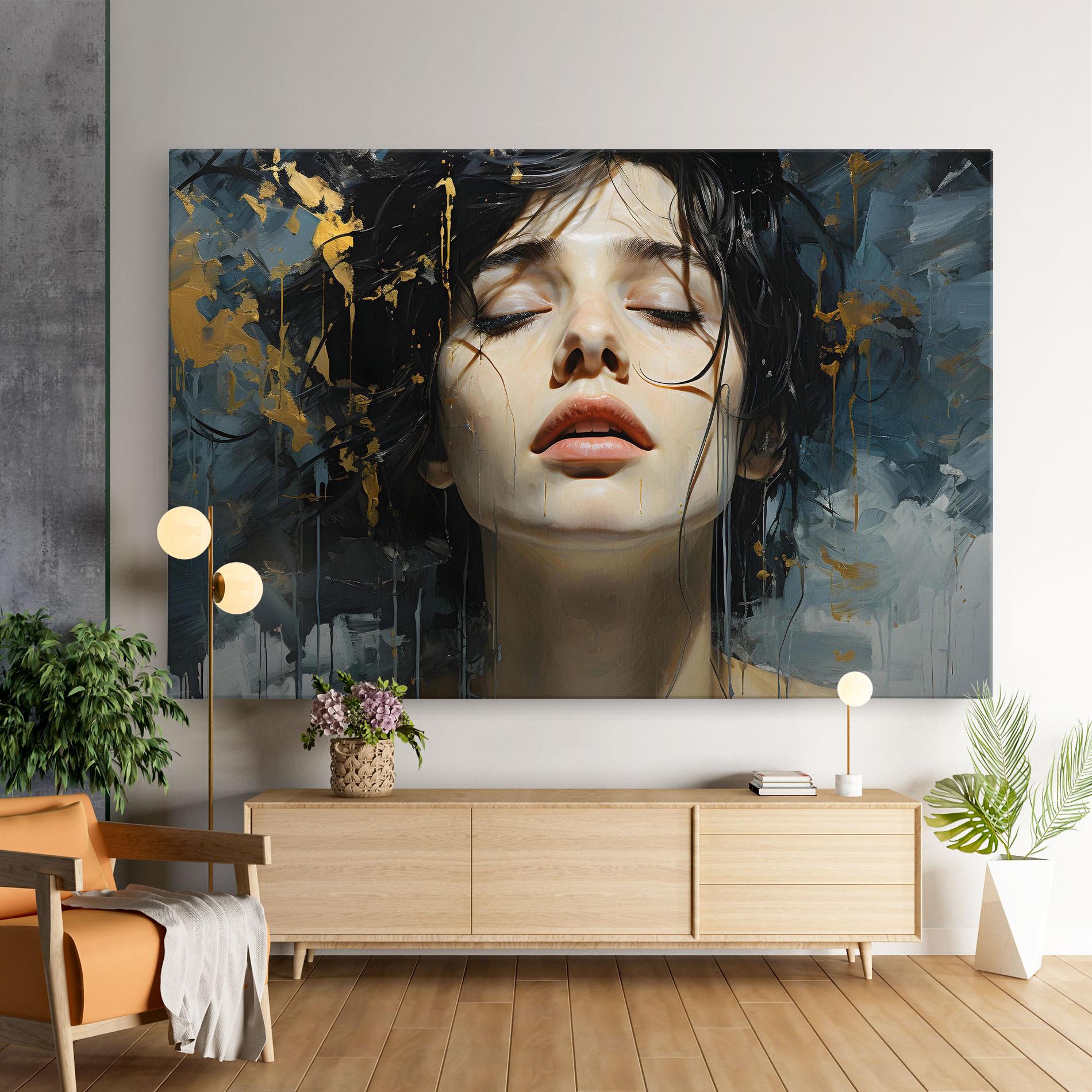 Vászonkép Closed Eyes Woman mockup 9