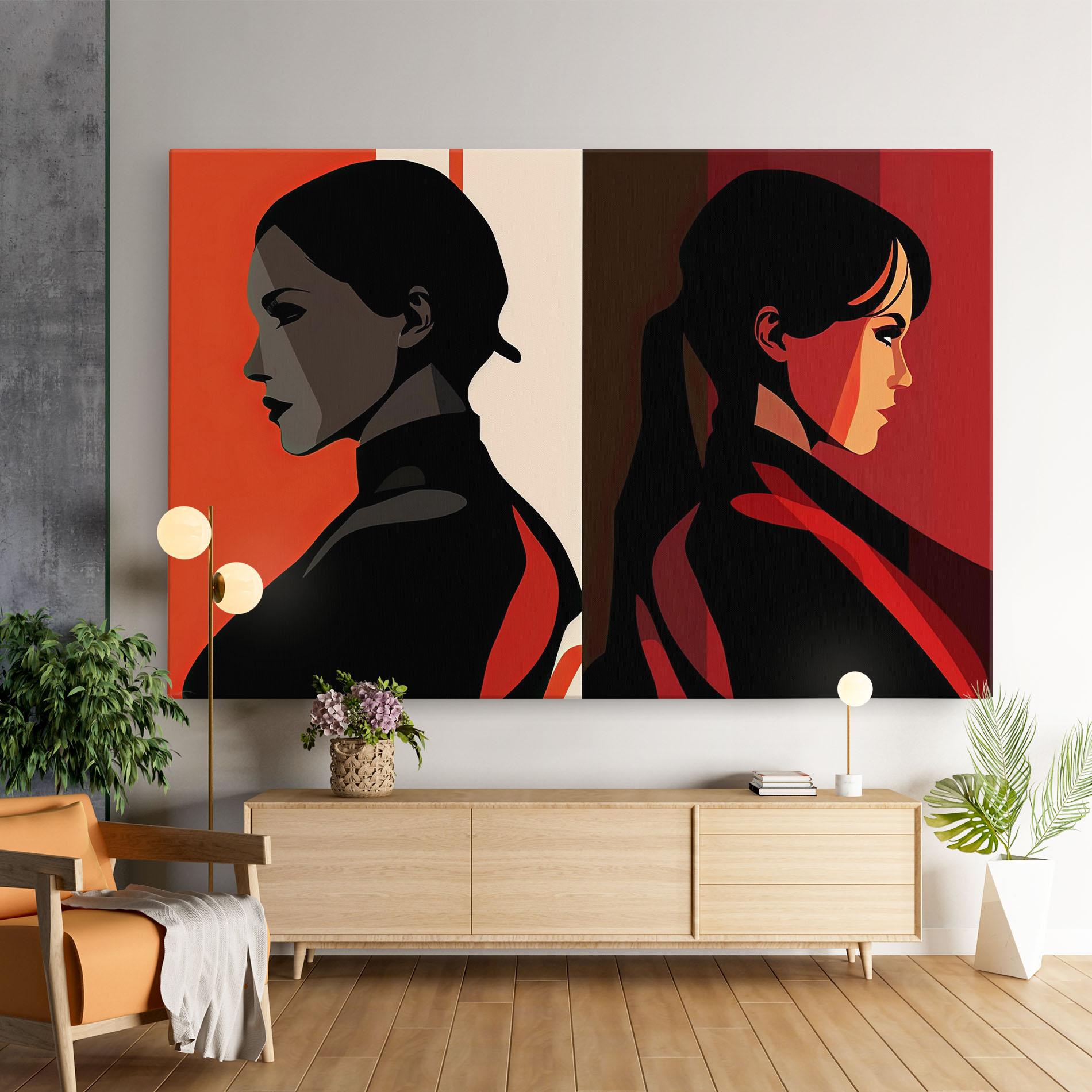 Vászonkép Graphical Portrait mockup 9