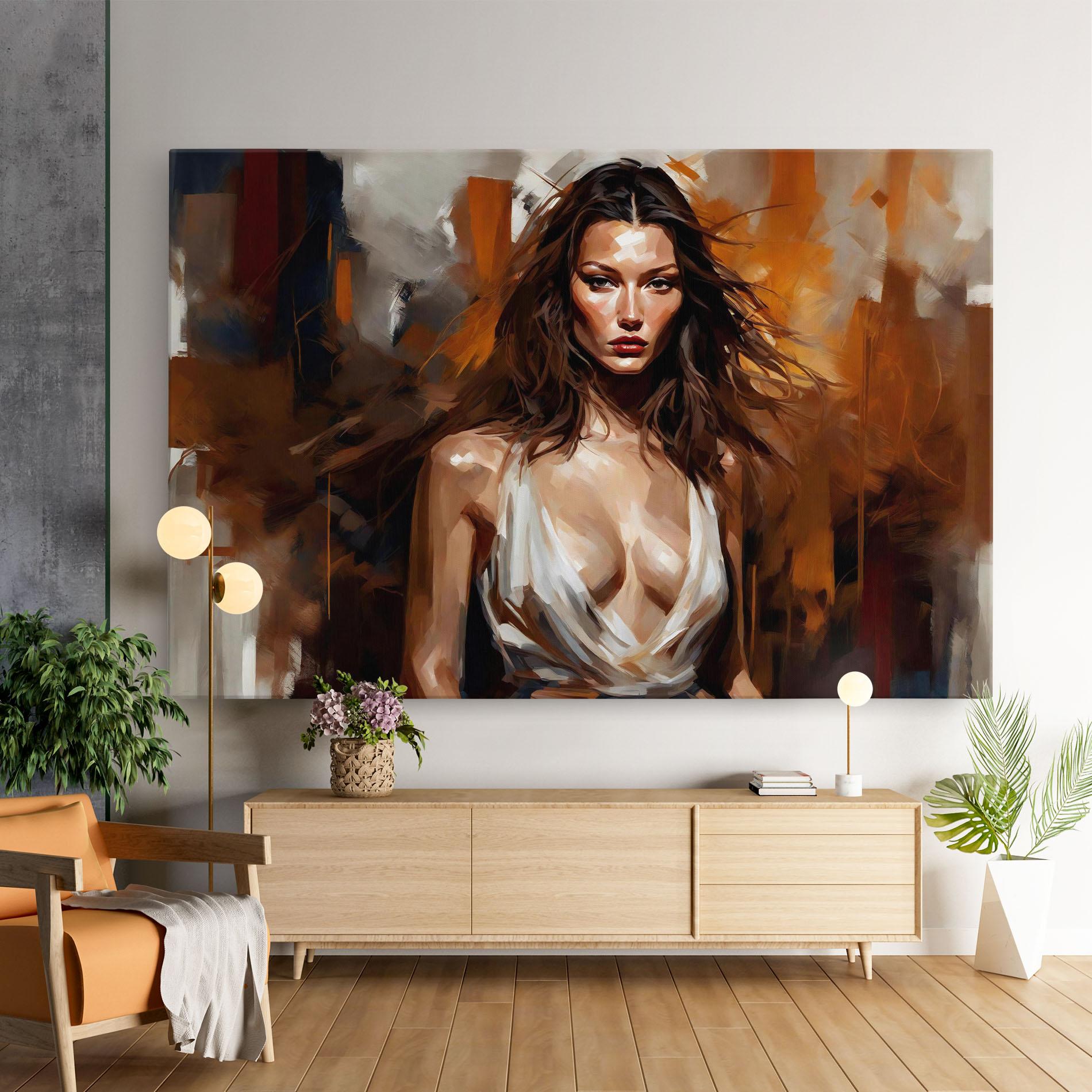Vászonkép Long Brown Hair Woman mockup 9