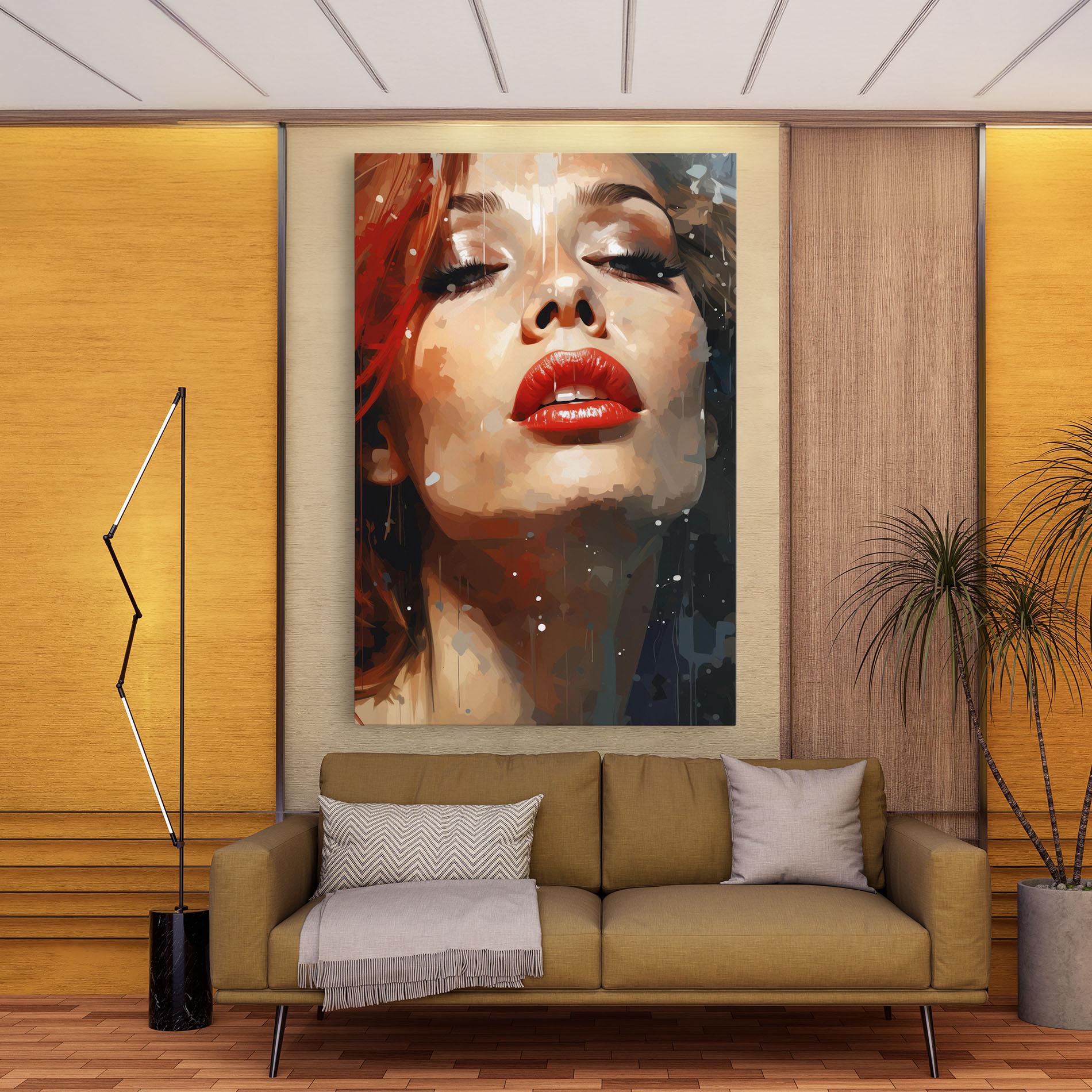 Vászonkép Close Up Look Portrait mockup 9