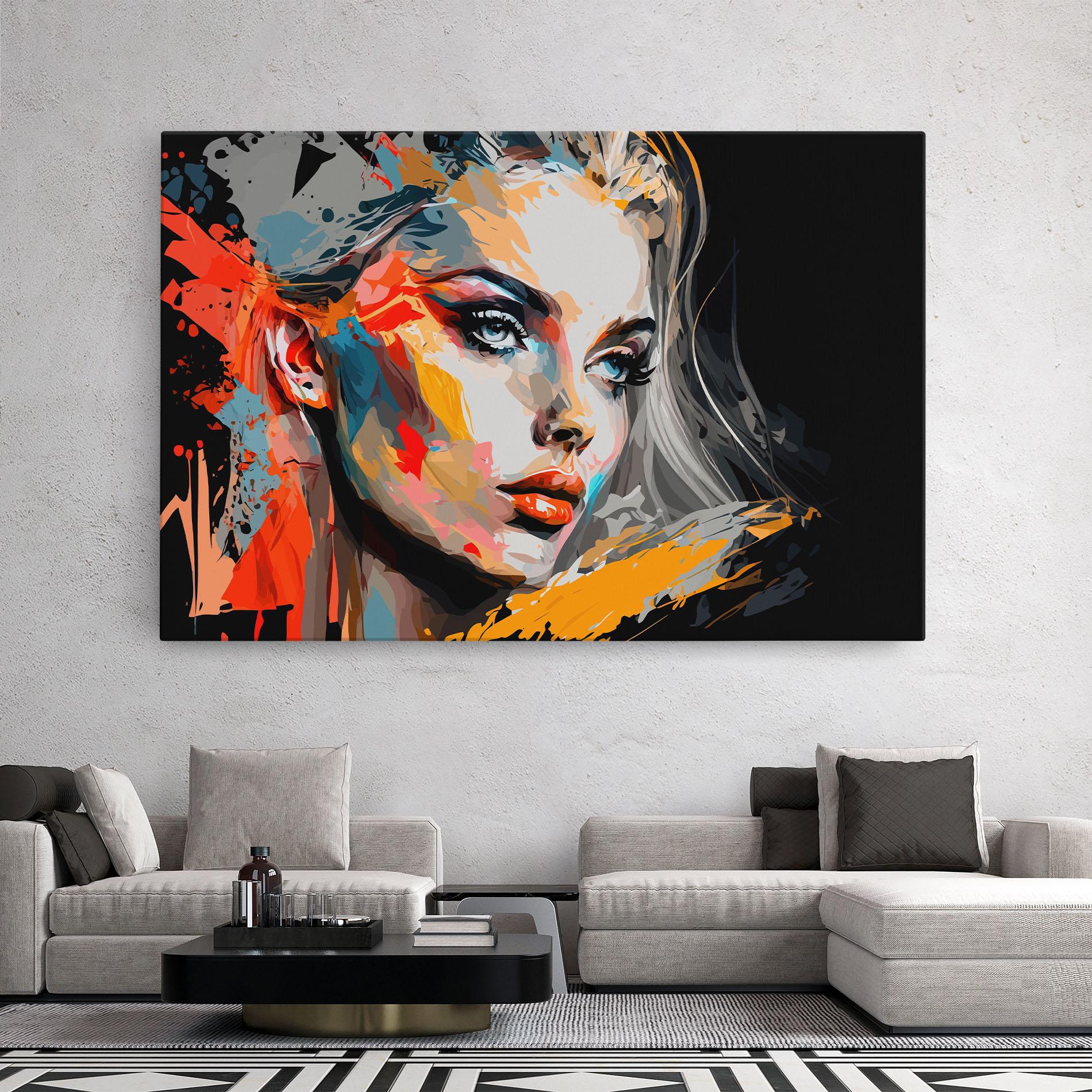 Vászonkép Blue Eye Face mockup 2