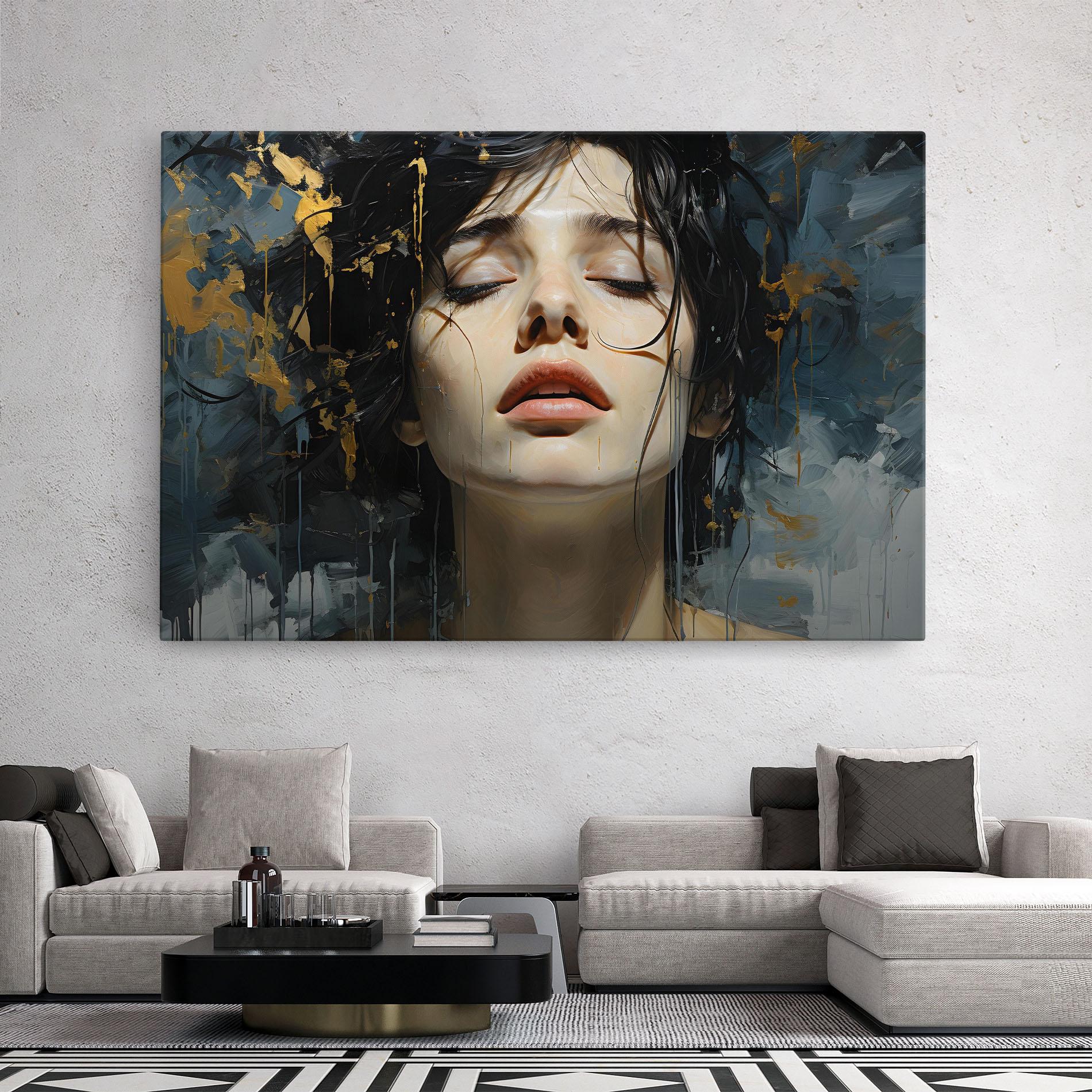 Vászonkép Closed Eyes Woman mockup 2