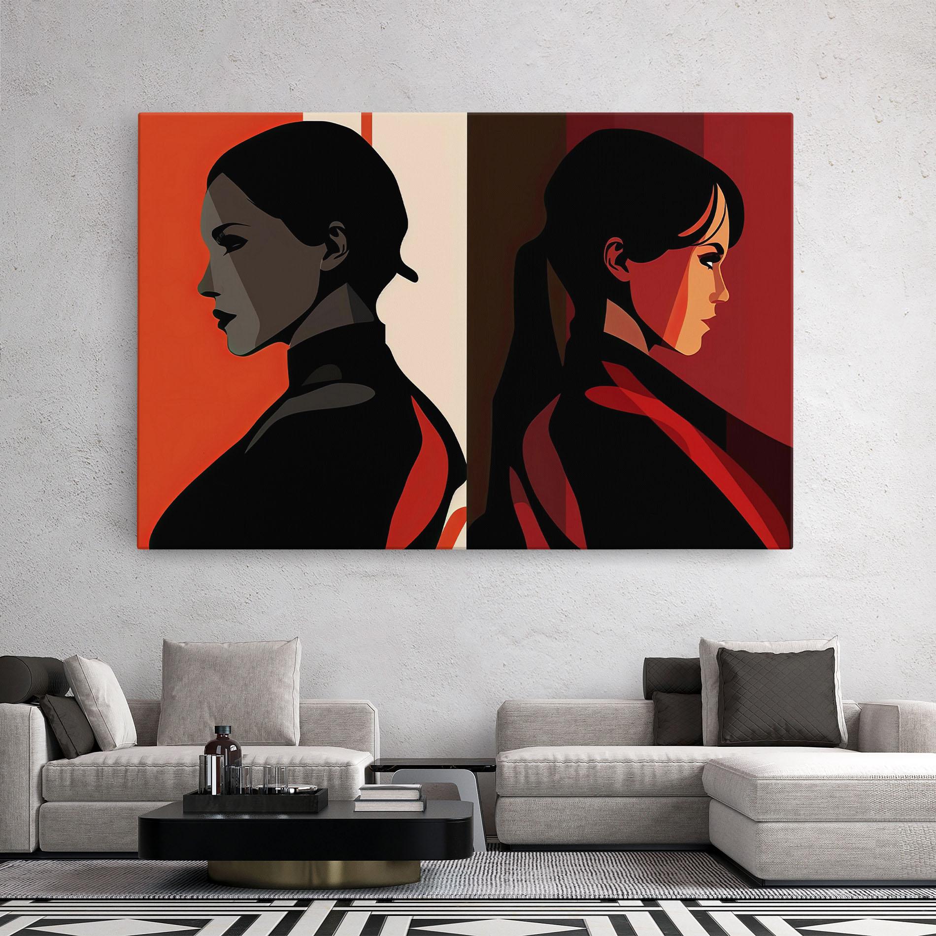 Vászonkép Graphical Portrait mockup 2