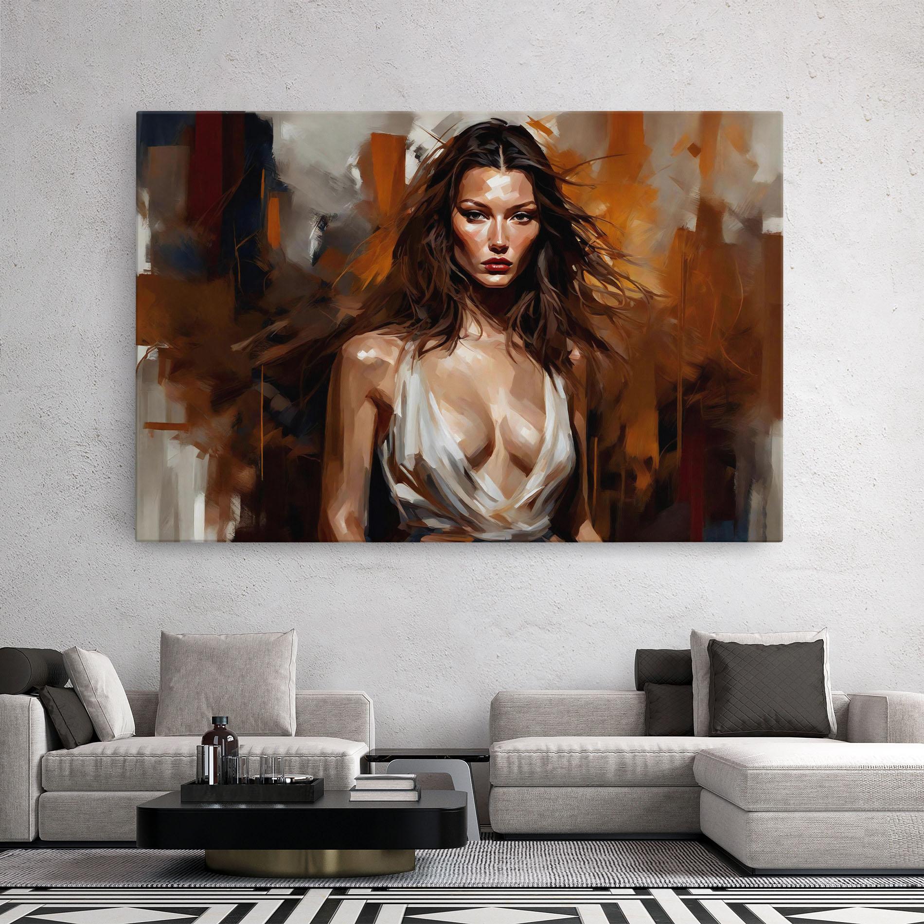 Vászonkép Long Brown Hair Woman mockup 2