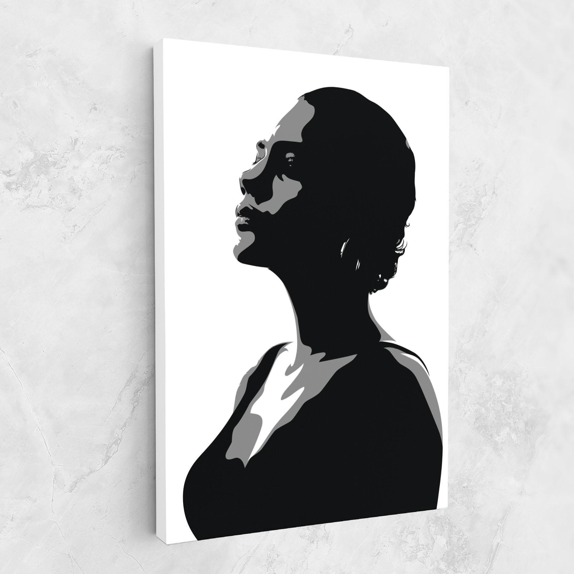 Vászonkép Black Woman Shilouette mockup 1