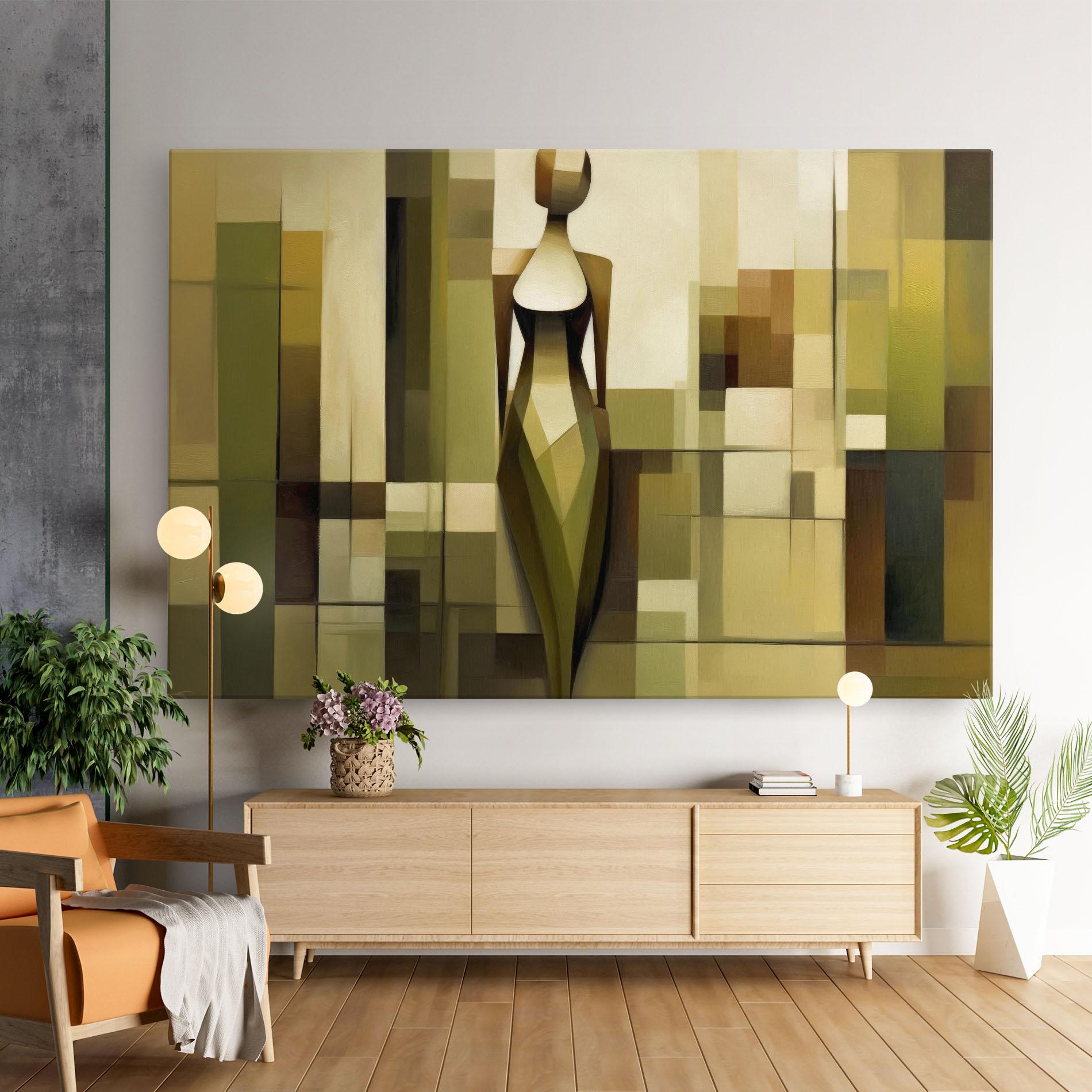 Vászonkép Olive Green Shilouete mockup 9
