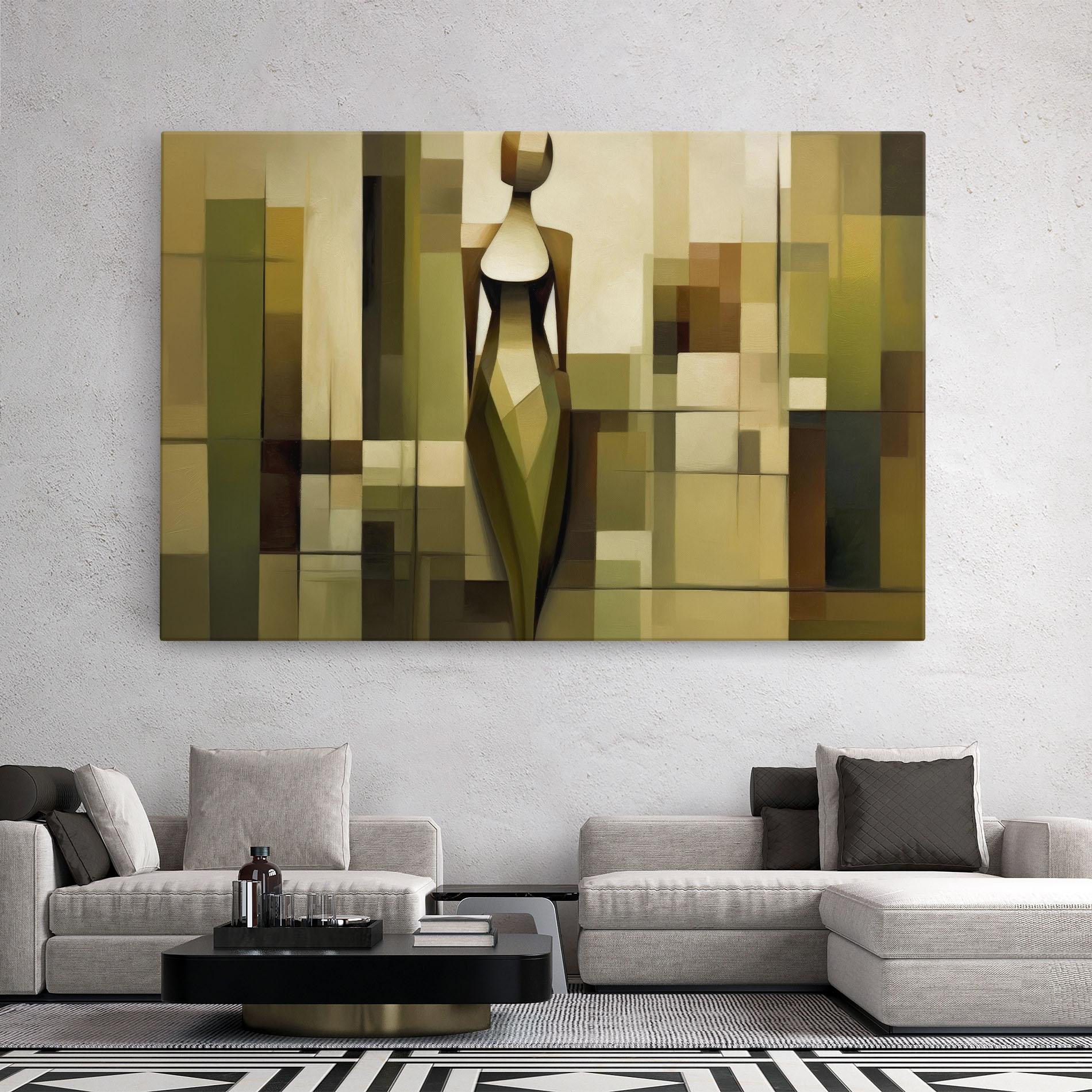 Vászonkép Olive Green Shilouete mockup 2