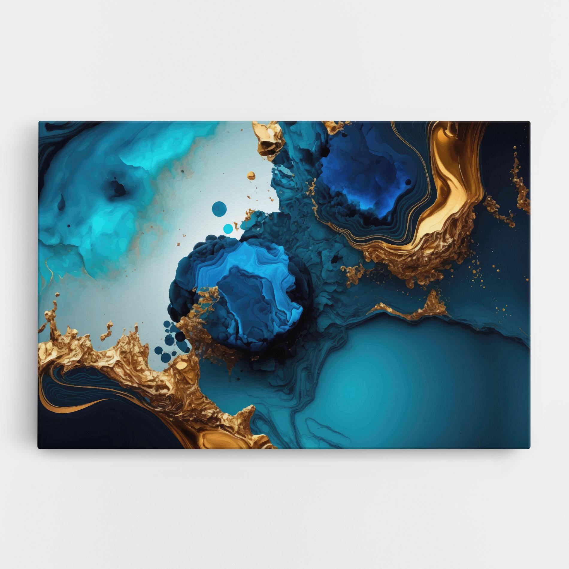 Vászonkép Blue Gold Wave mockup 0