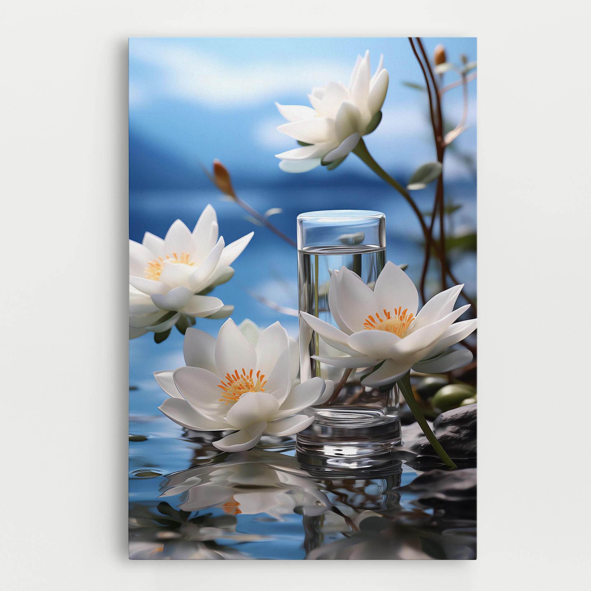 Vászonkép Flower Water Glass mockup 0