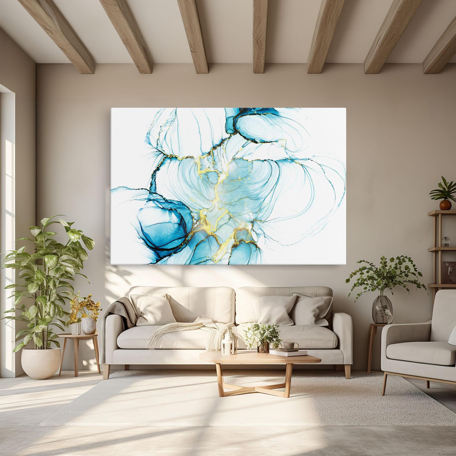 Vászonkép Artistic Gold Blue mockup 6