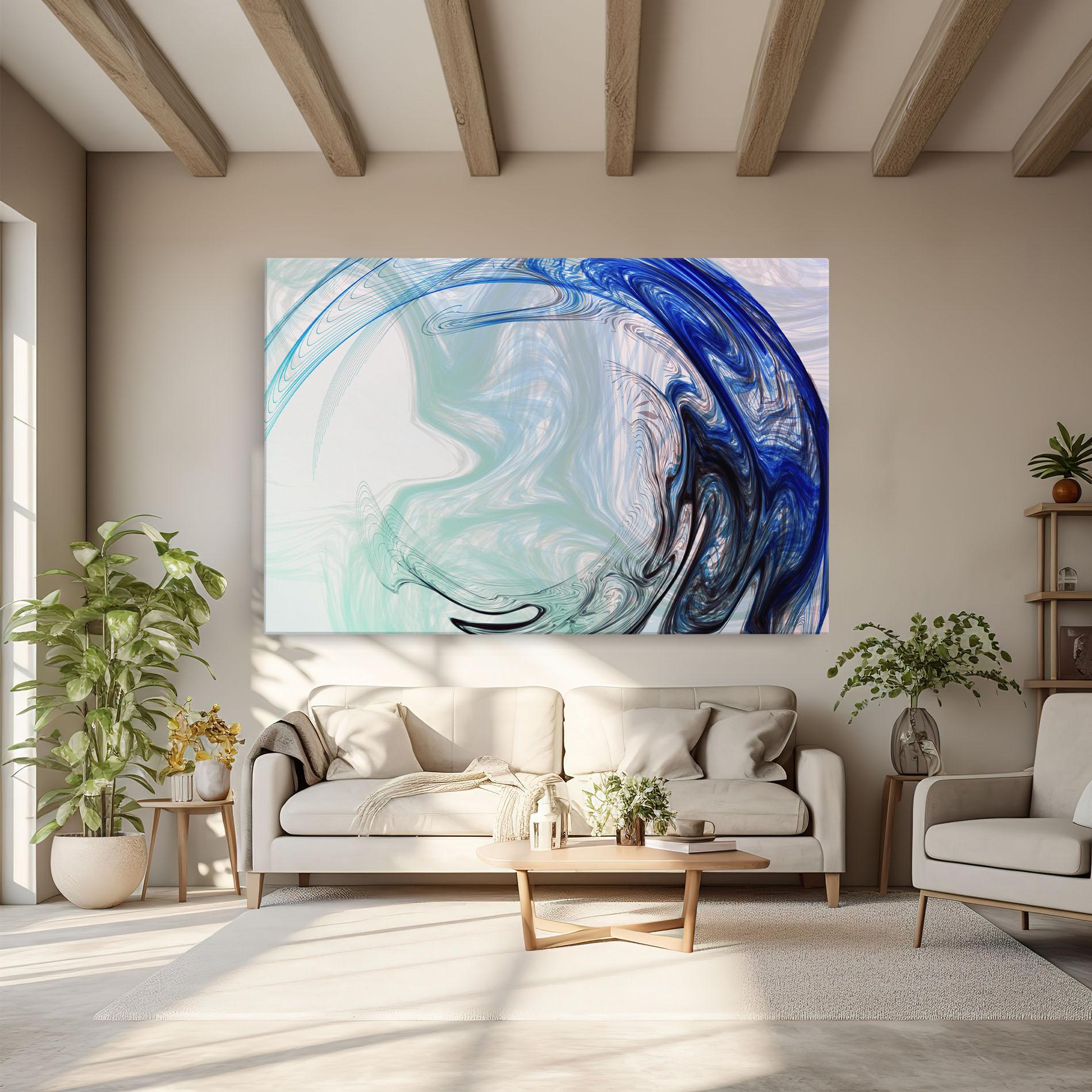 Vászonkép Blue Black Art mockup 6