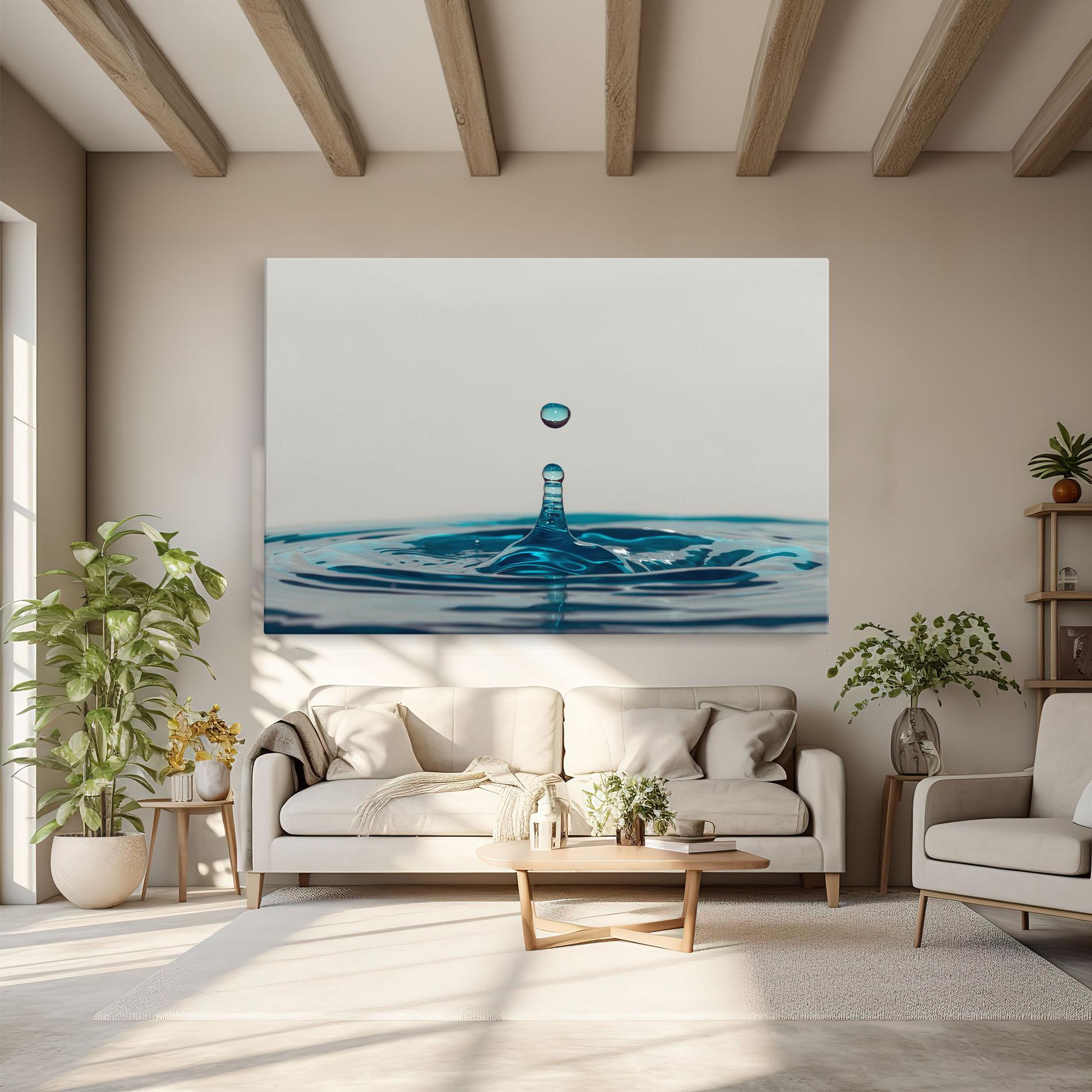 Vászonkép Blue Water Drop mockup 6