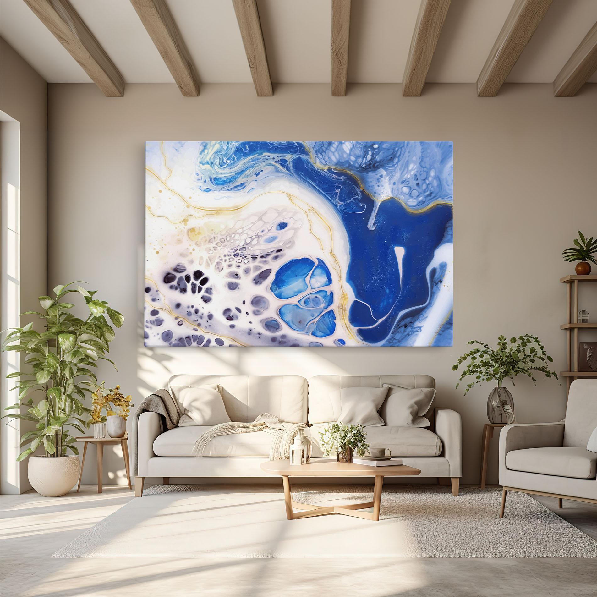 Vászonkép Water Gold Blue Marble mockup 6