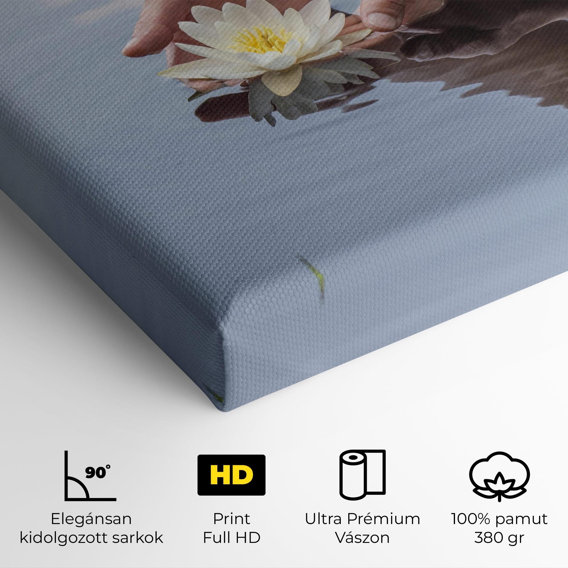 Vászonkép Holding Lake Flower mockup 4