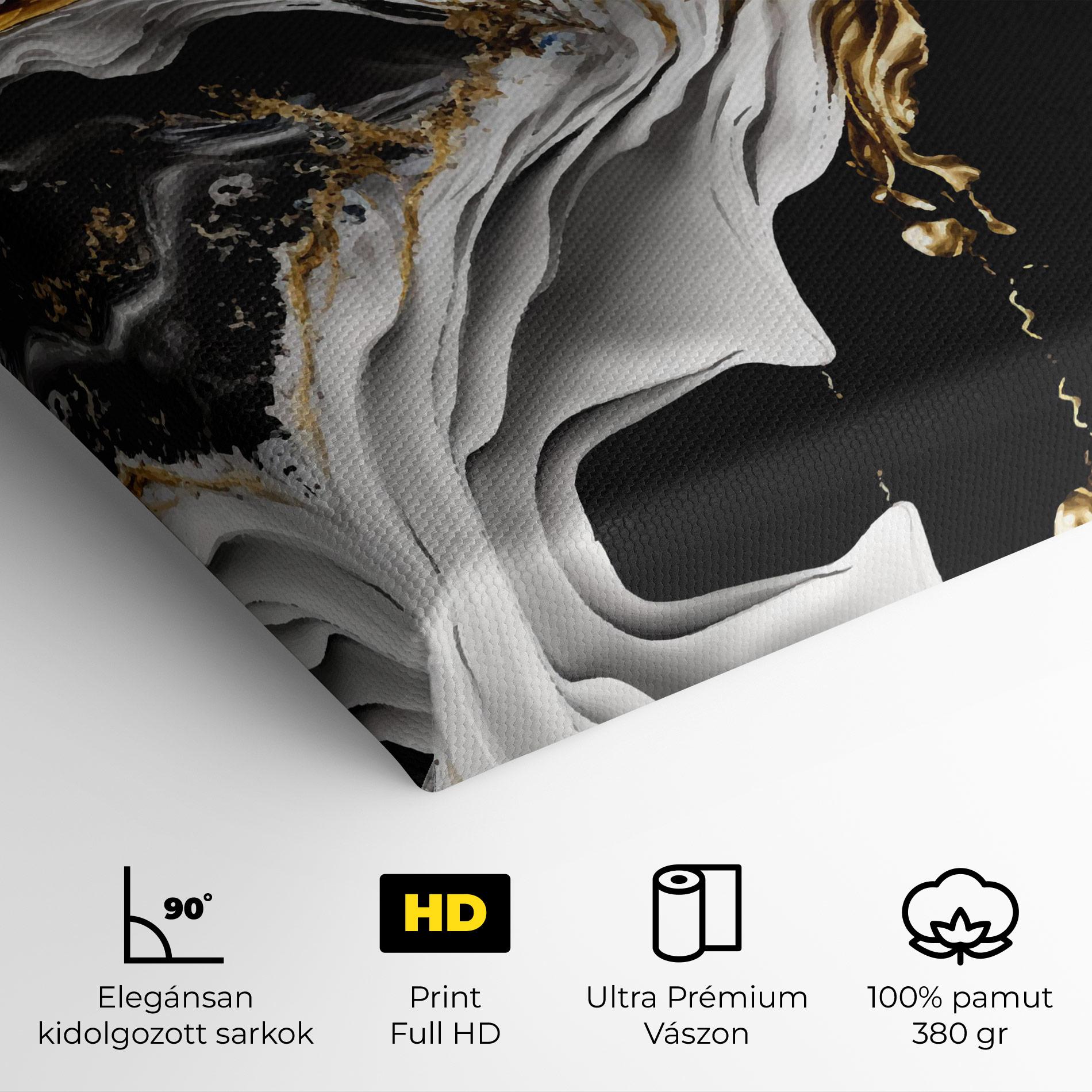 Vászonkép White Black Wave mockup 4