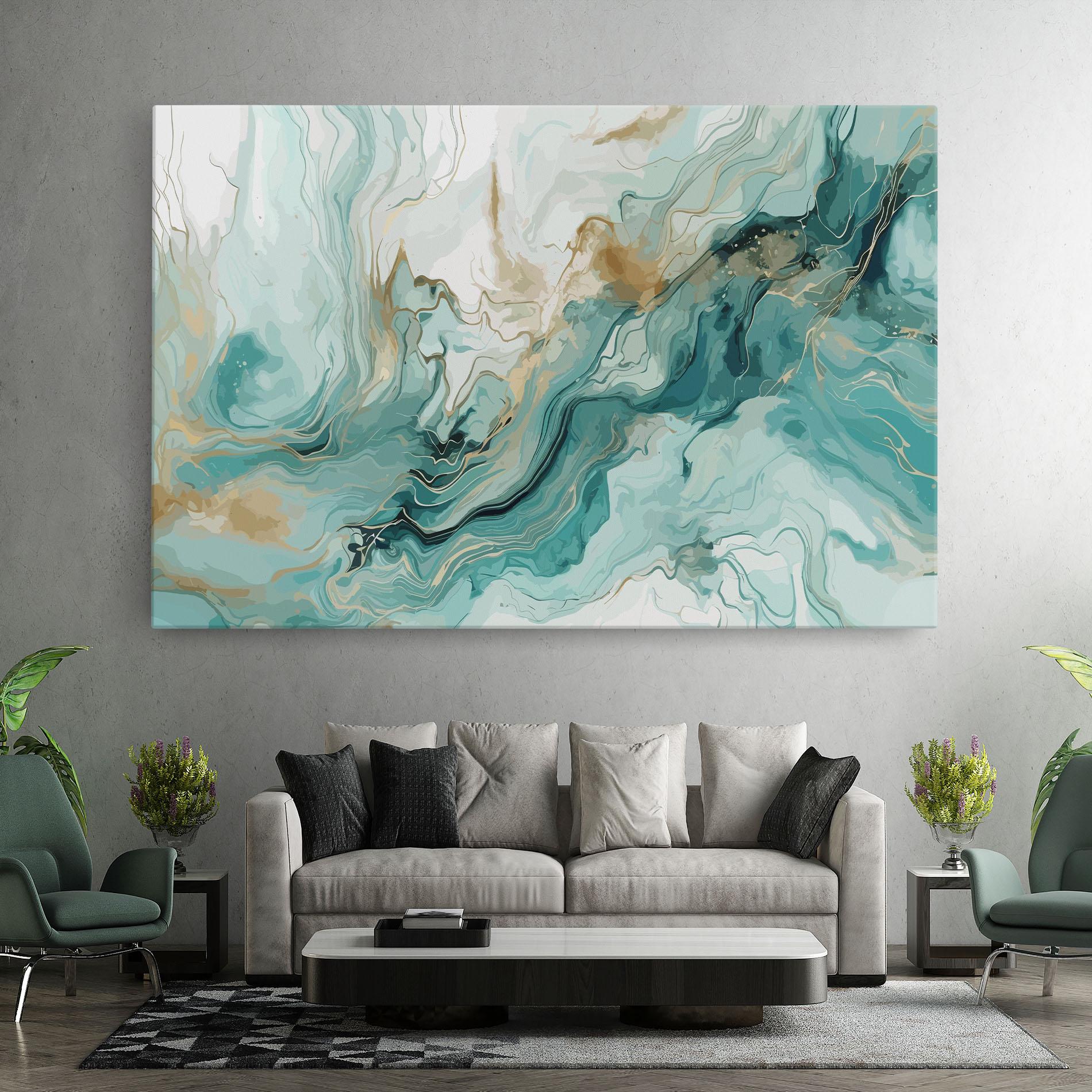 Vászonkép Green Gold Water mockup 7