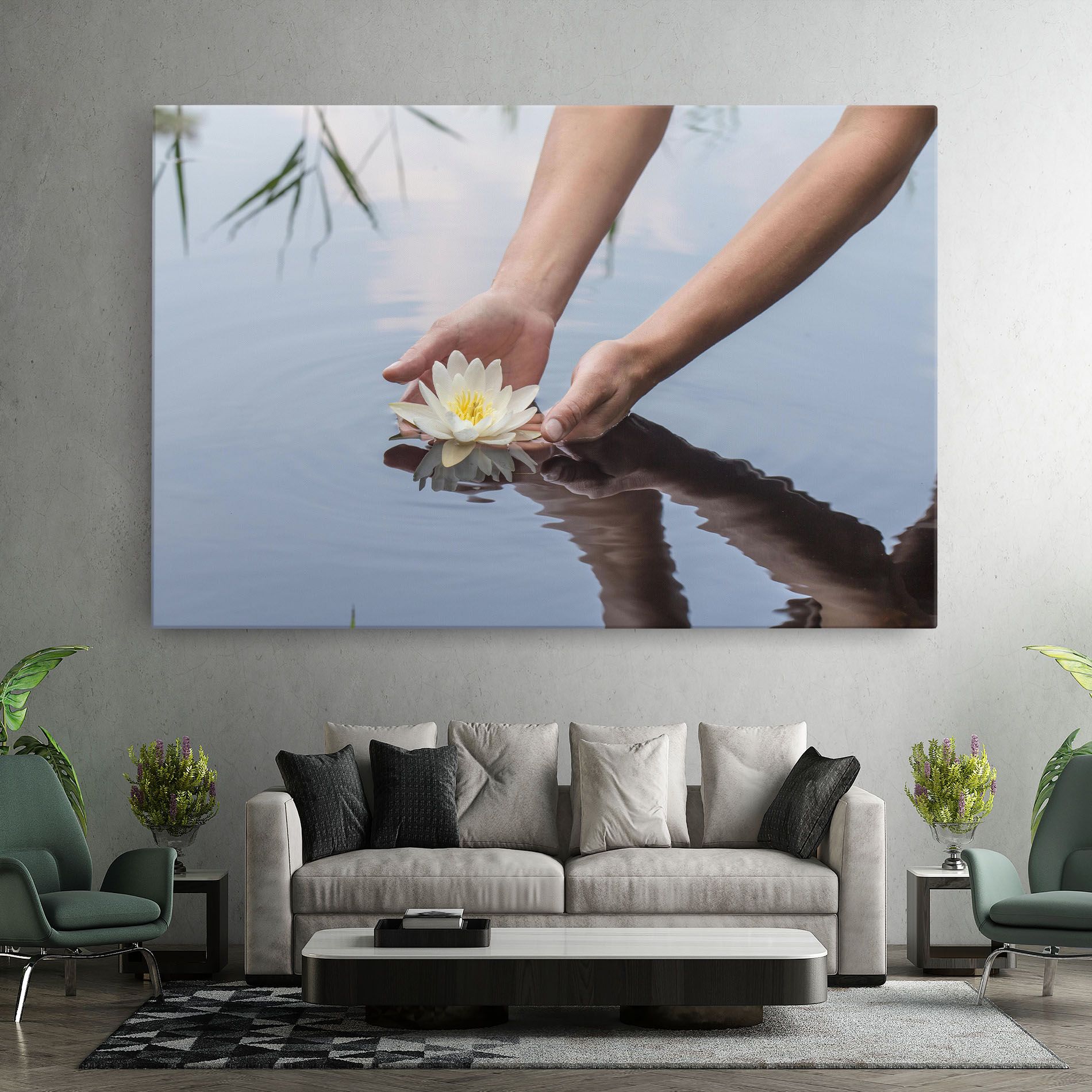 Holding Lake Flower mockup 7