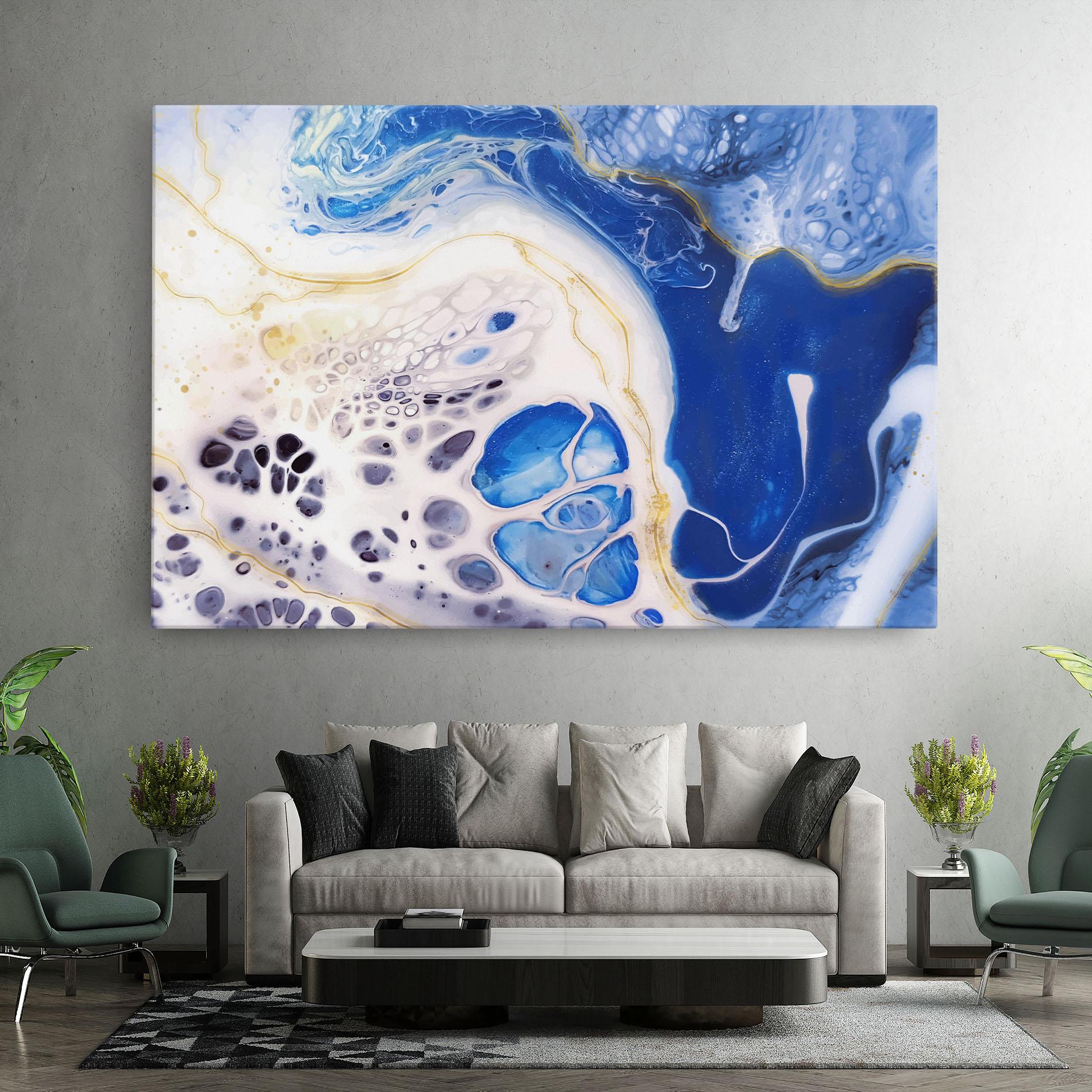 Vászonkép Water Gold Blue Marble mockup 7