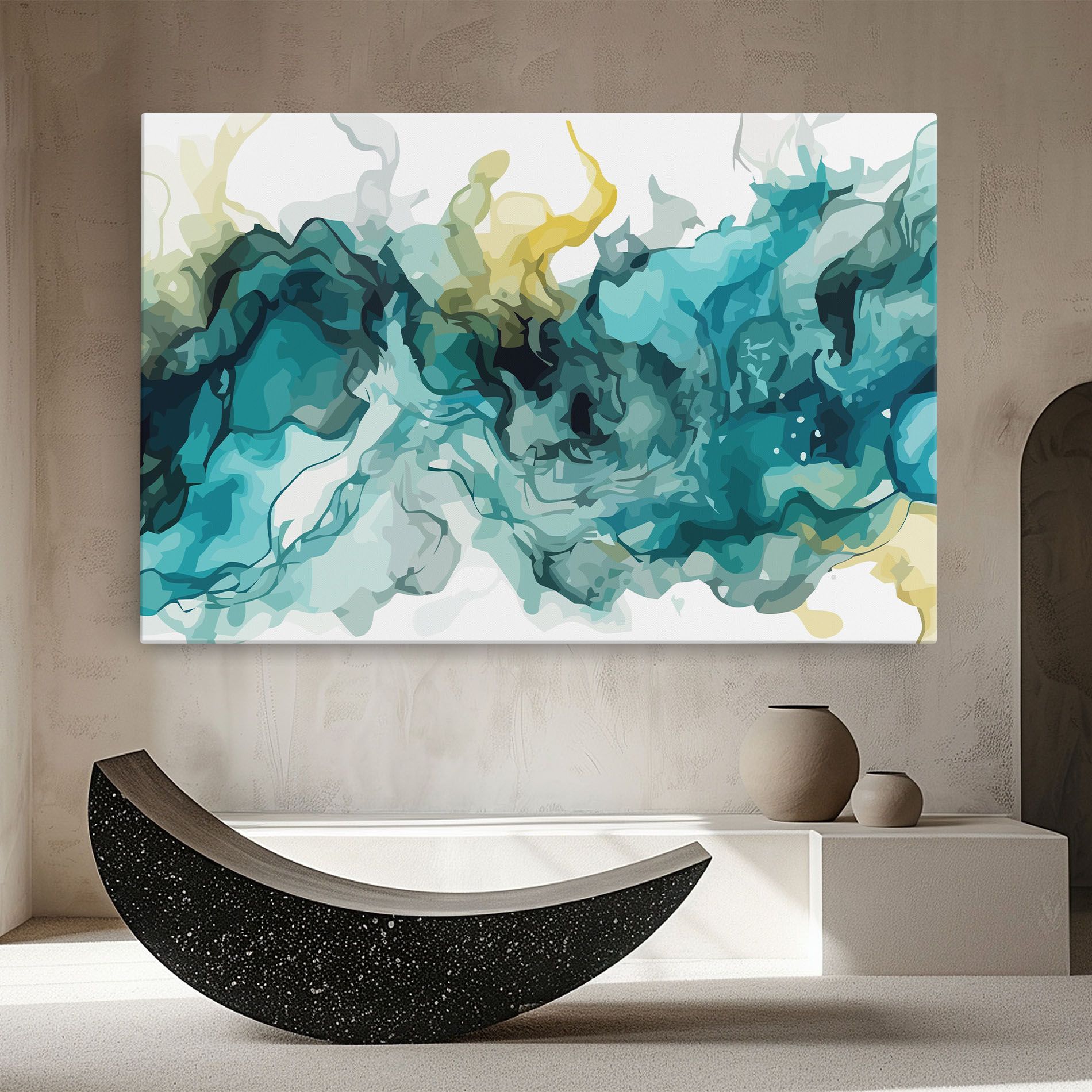 Blue Yellow Art mockup 8