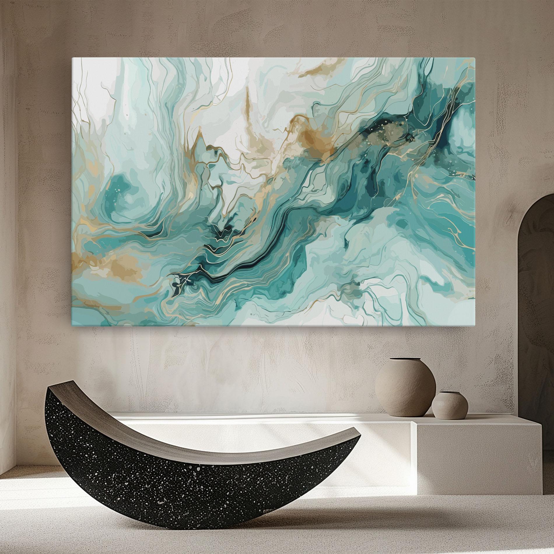 Vászonkép Green Gold Water mockup 8