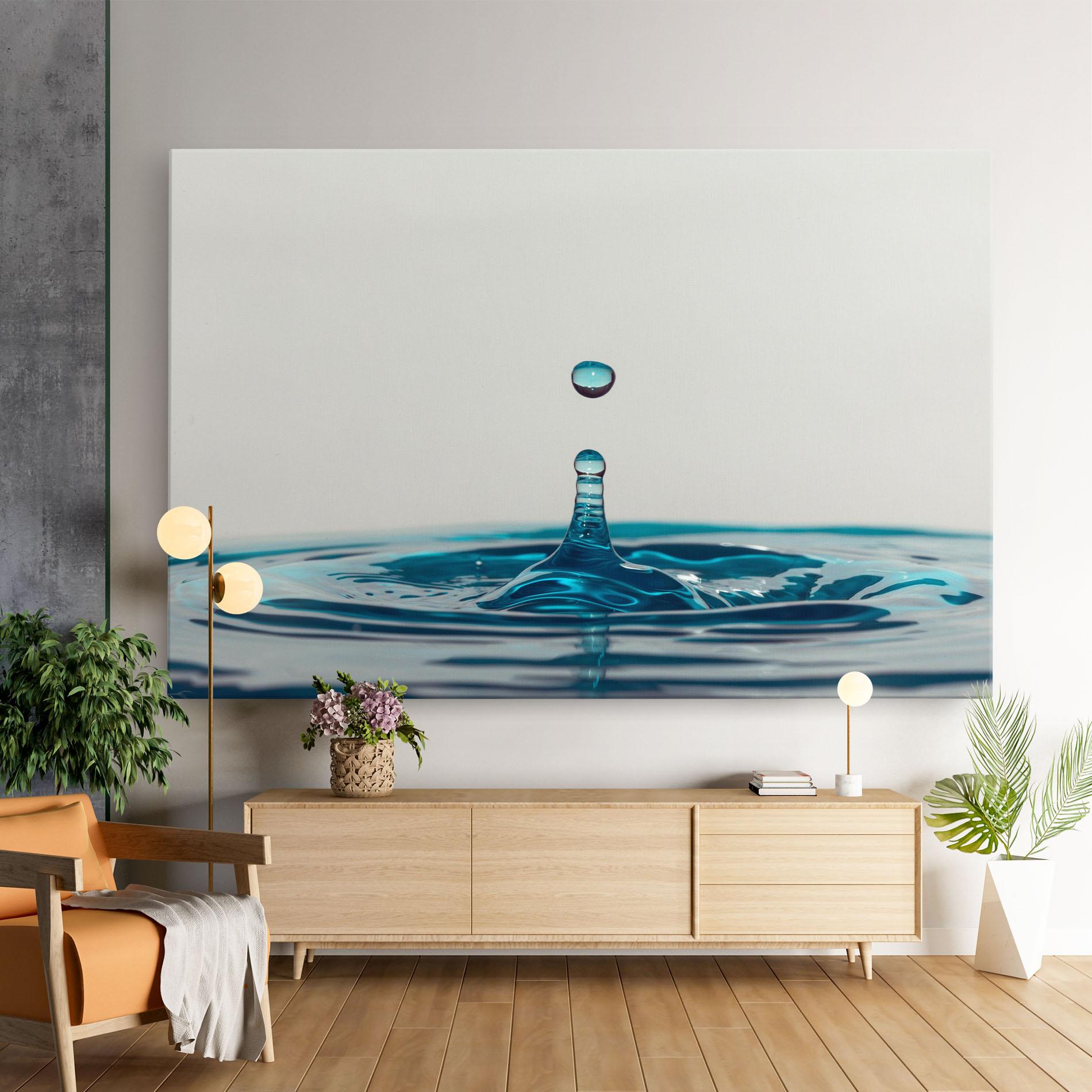 Vászonkép Blue Water Drop mockup 9