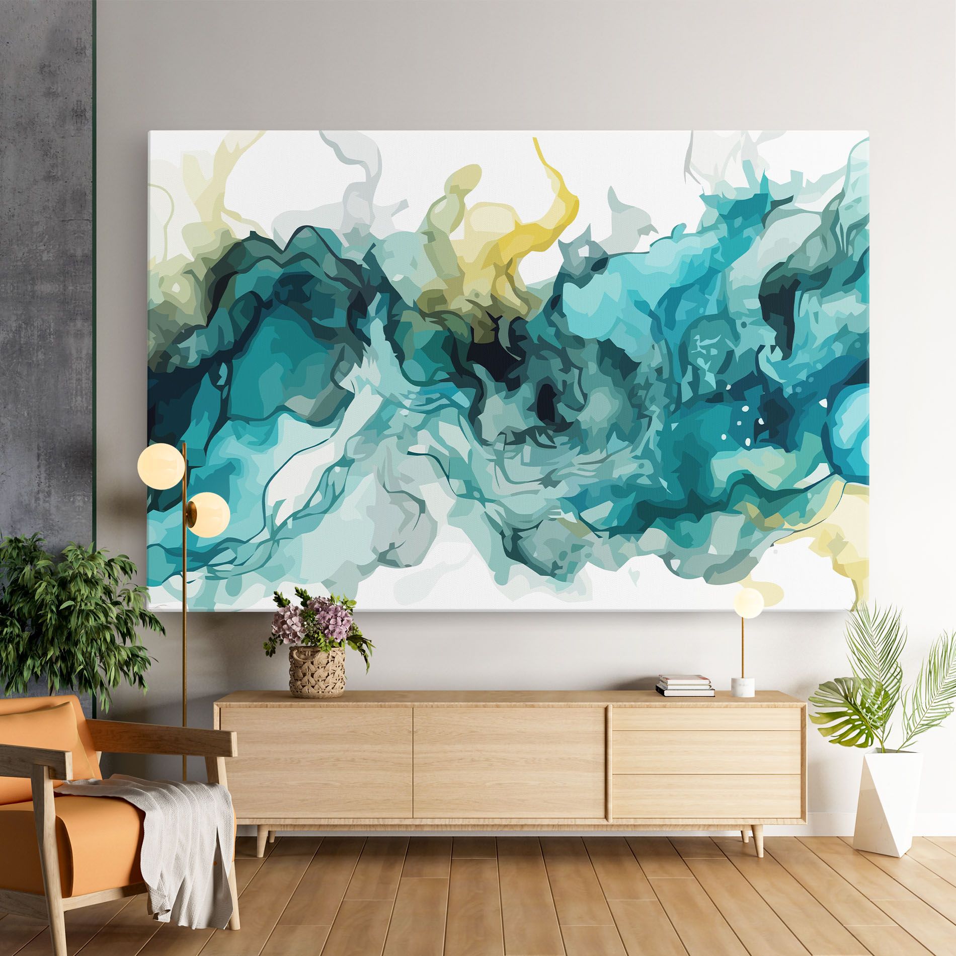 Blue Yellow Art mockup 9