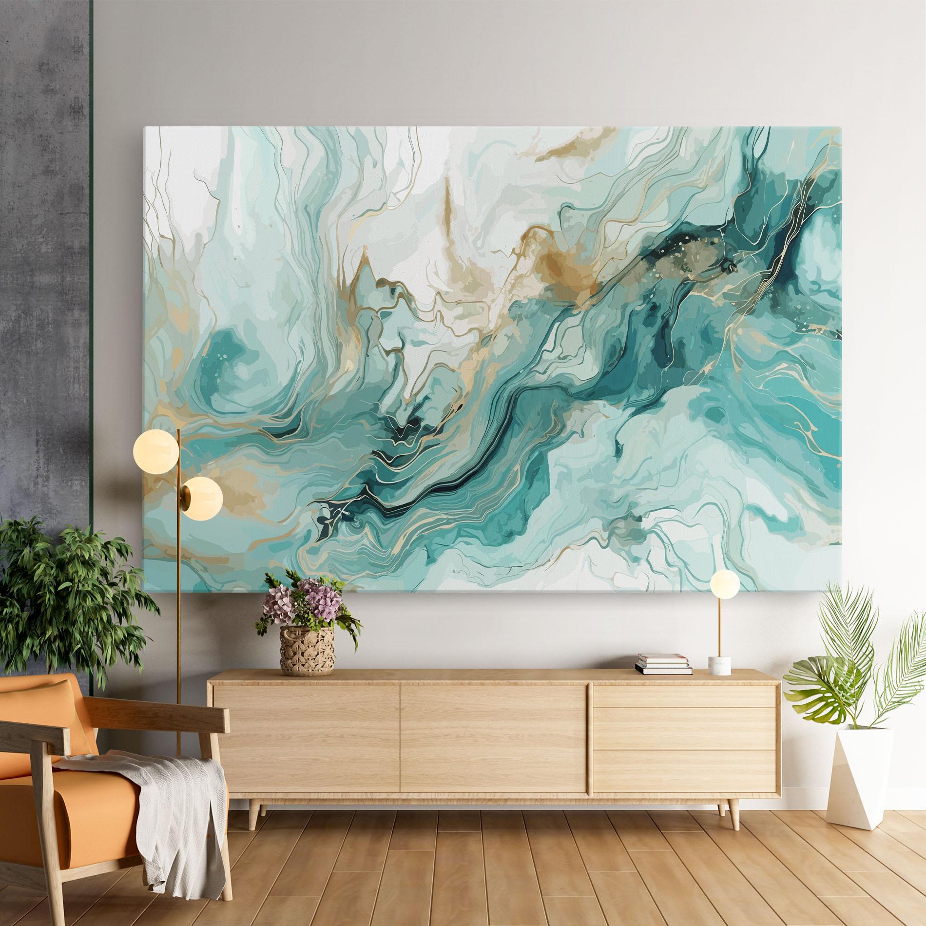 Vászonkép Green Gold Water mockup 9