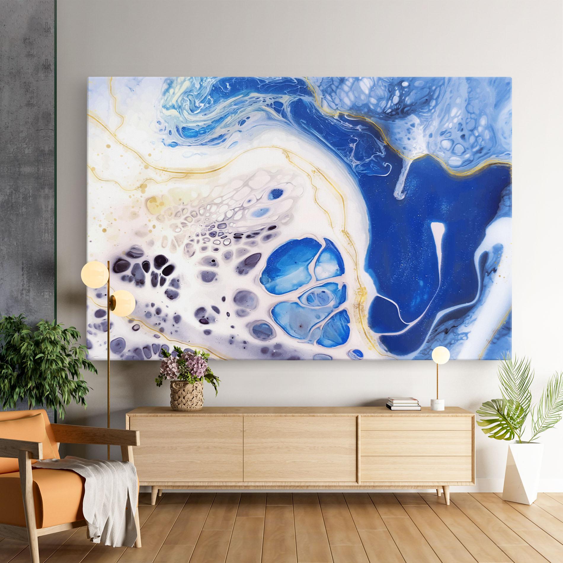 Vászonkép Water Gold Blue Marble mockup 9