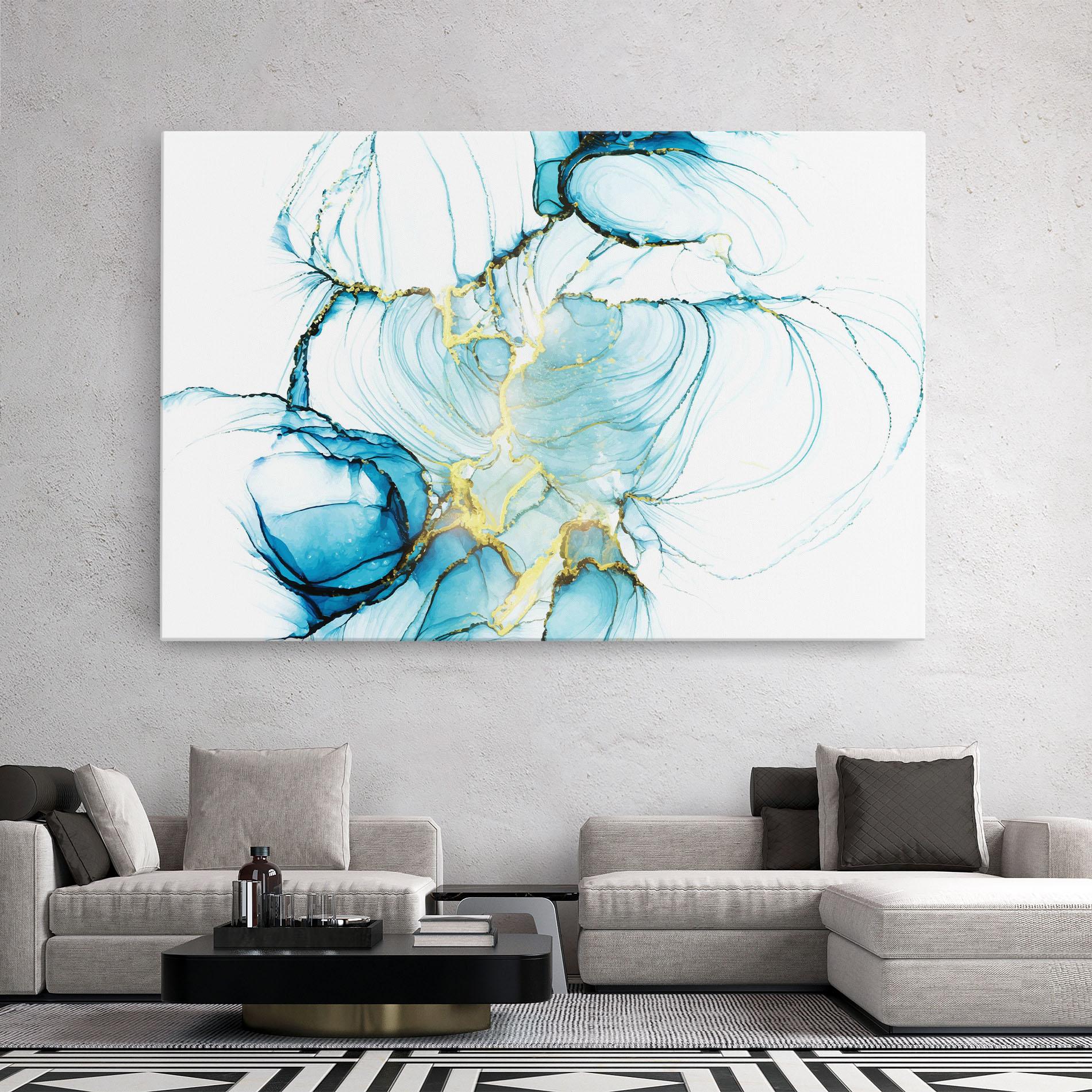 Vászonkép Artistic Gold Blue mockup 2