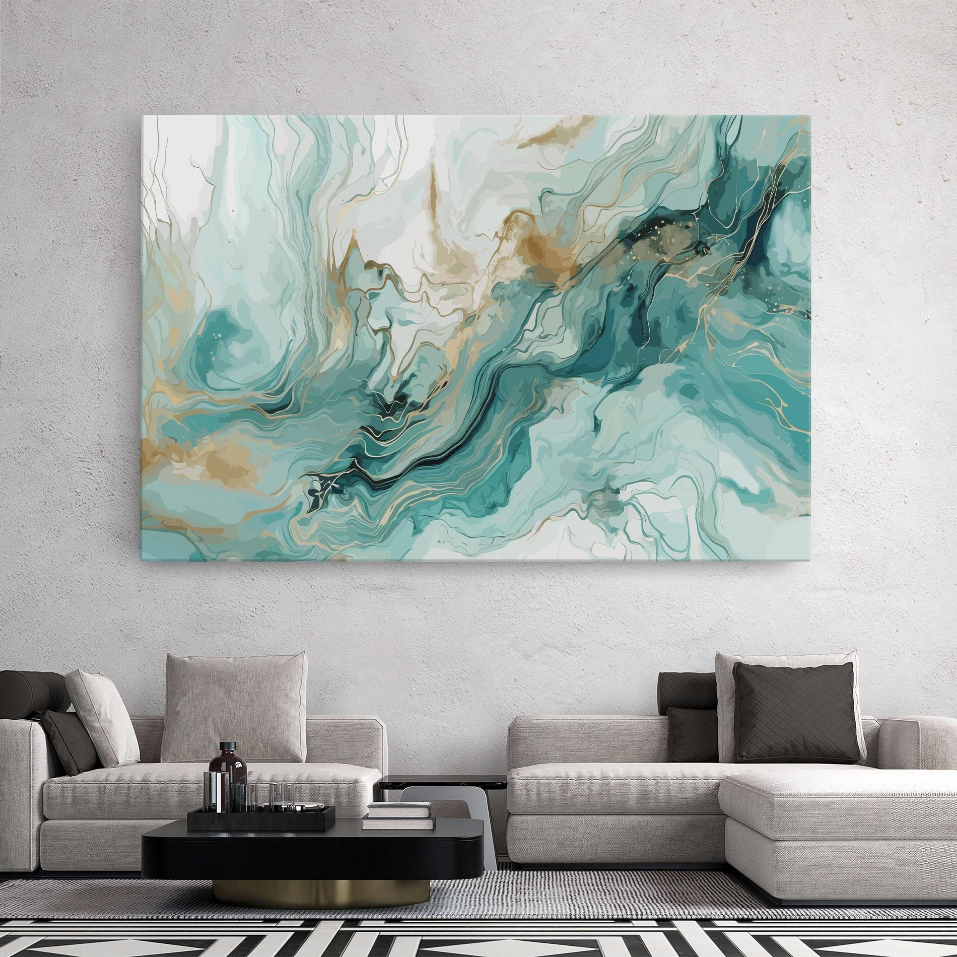 Vászonkép Green Gold Water mockup 2