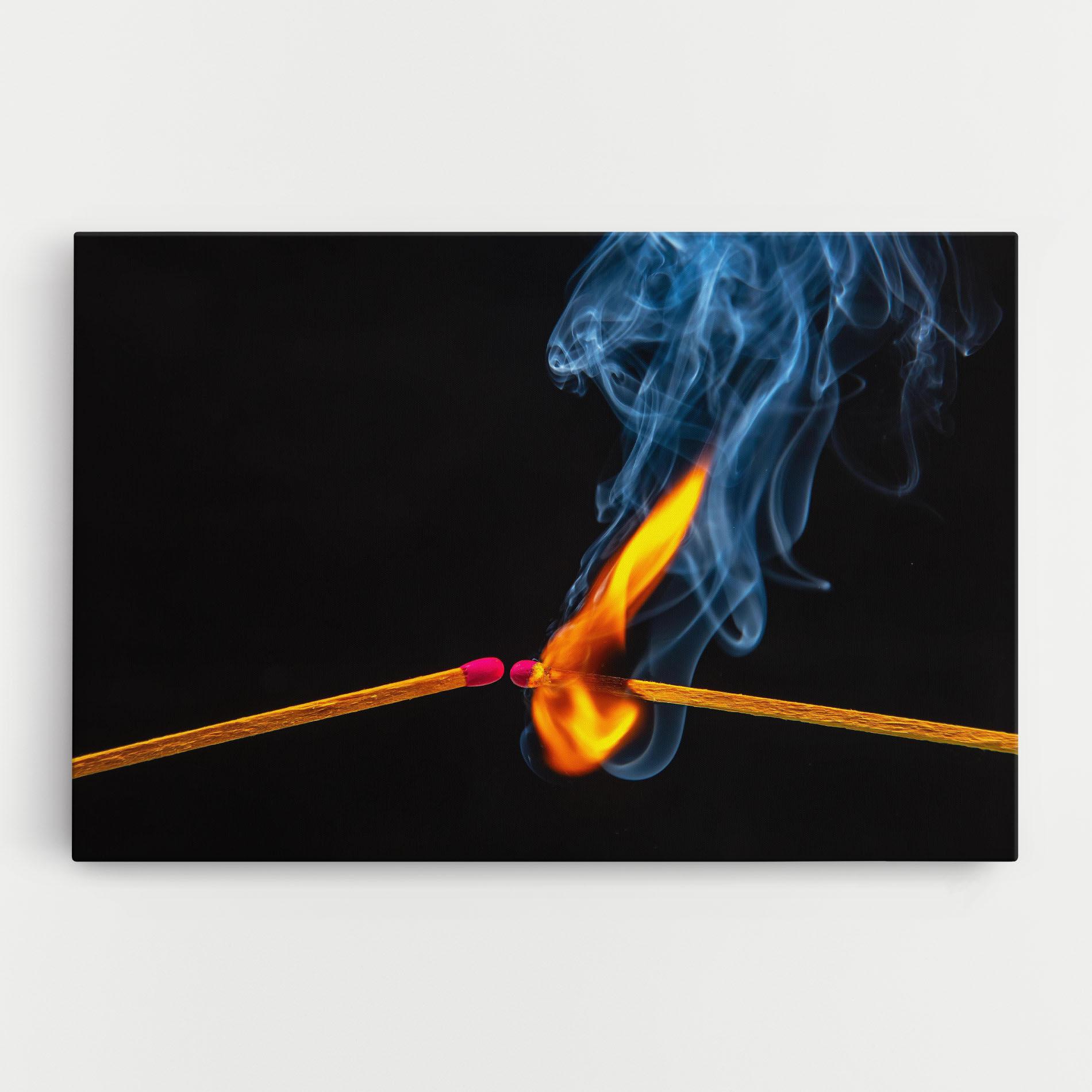 Vászonkép Burning Smoking Match mockup 0