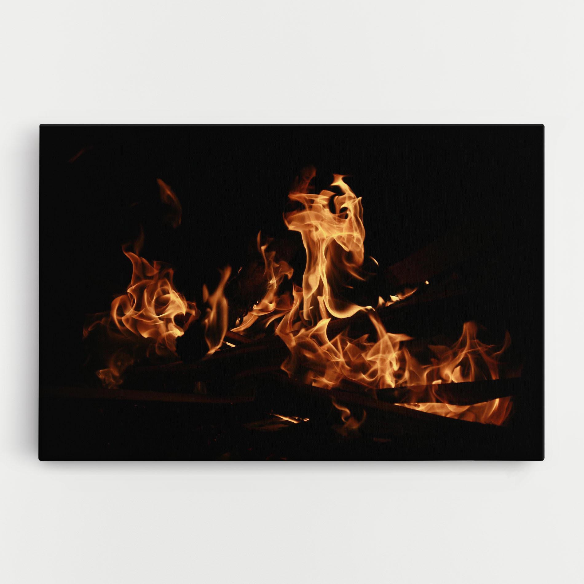 Vászonkép Fire On Black mockup 0