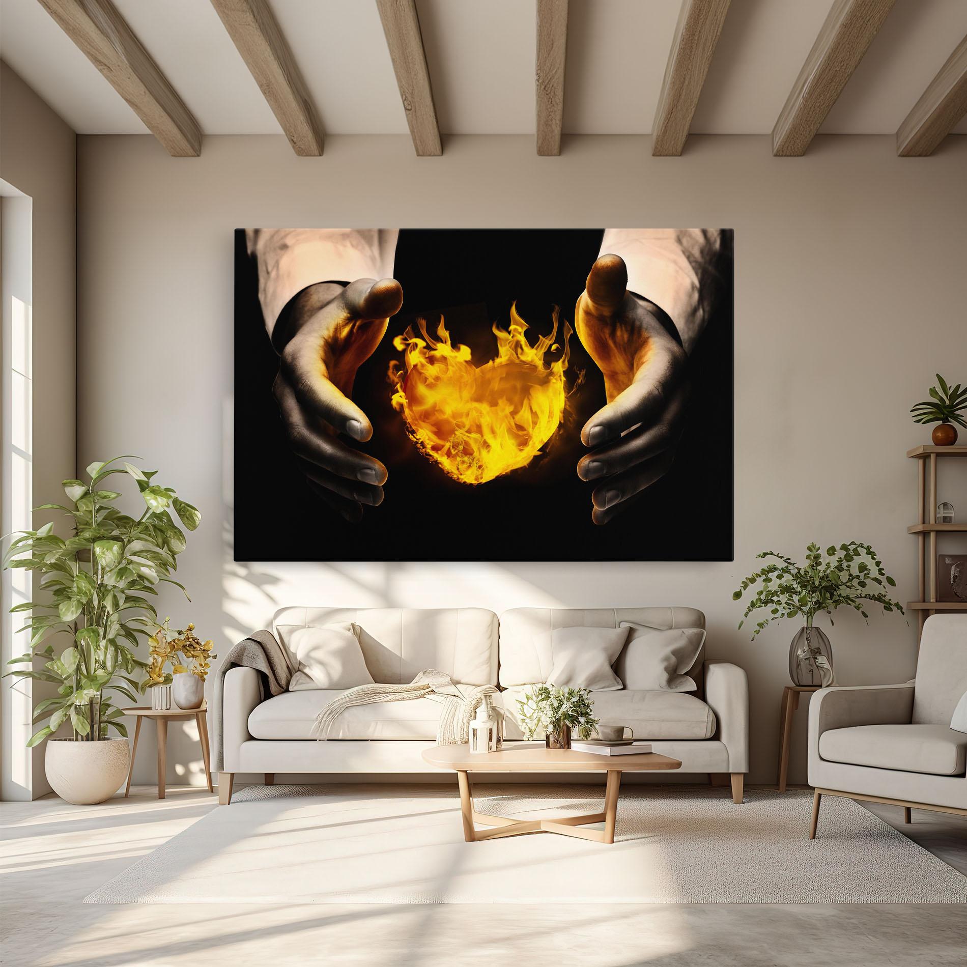 Vászonkép Fire Heart mockup 6