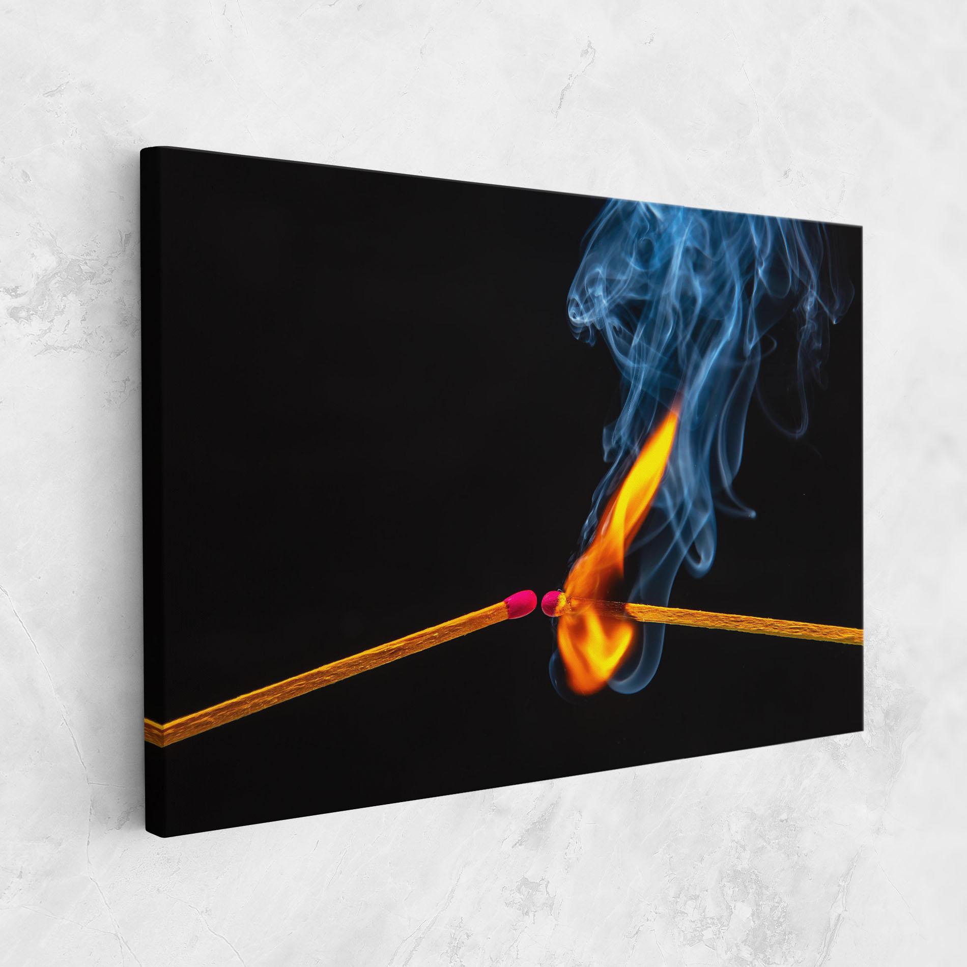 Vászonkép Burning Smoking Match mockup 1