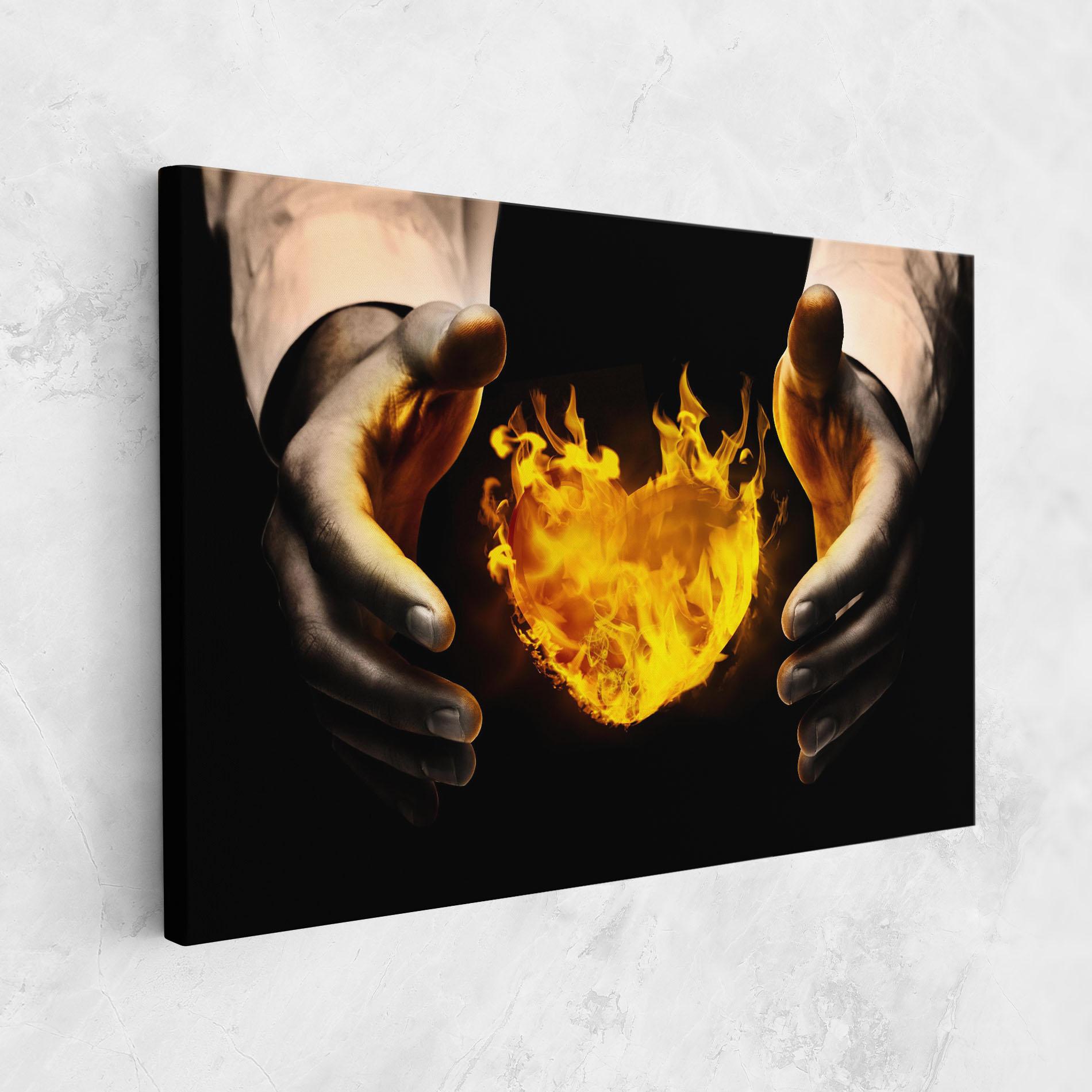 Vászonkép Fire Heart mockup 1