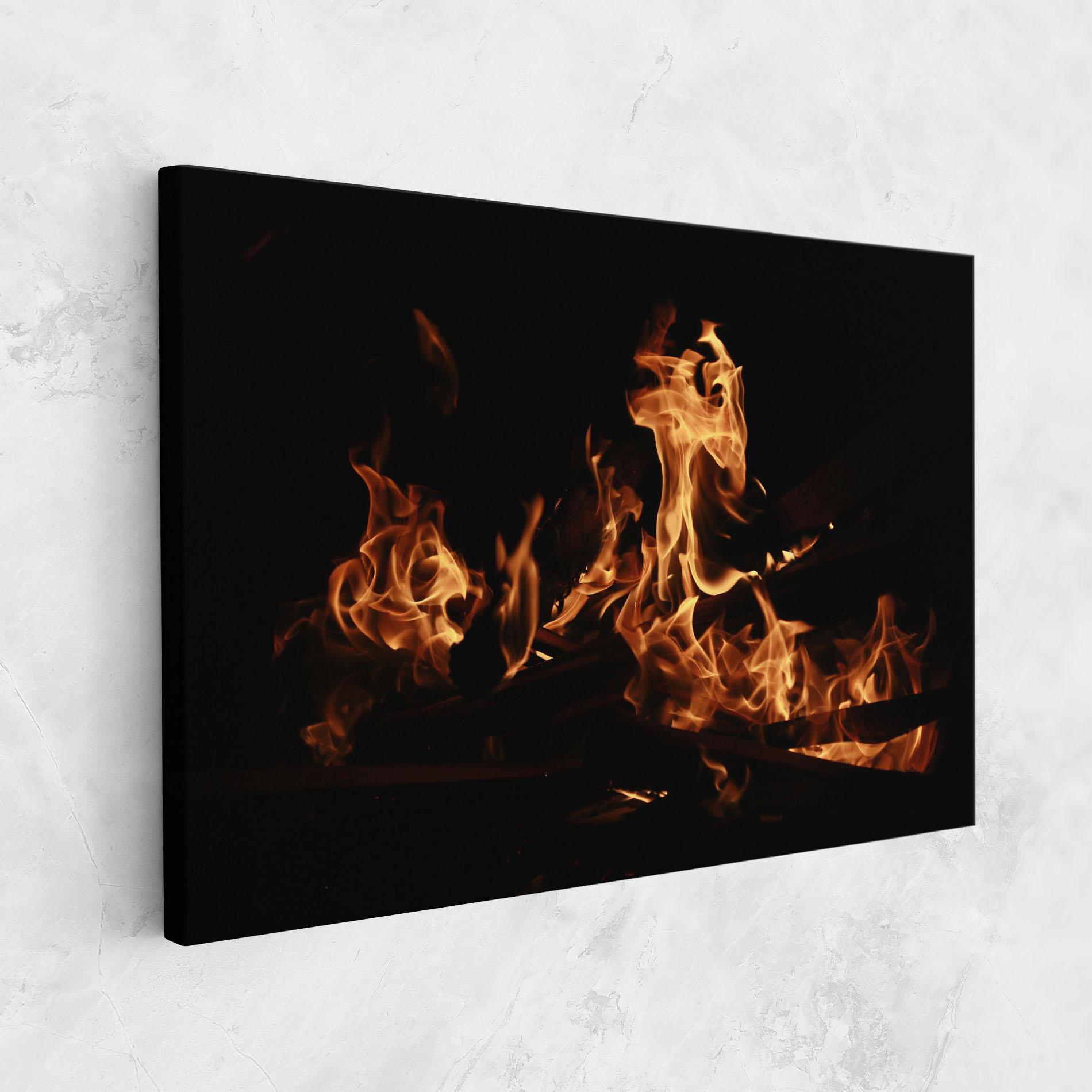 Vászonkép Fire On Black mockup 1