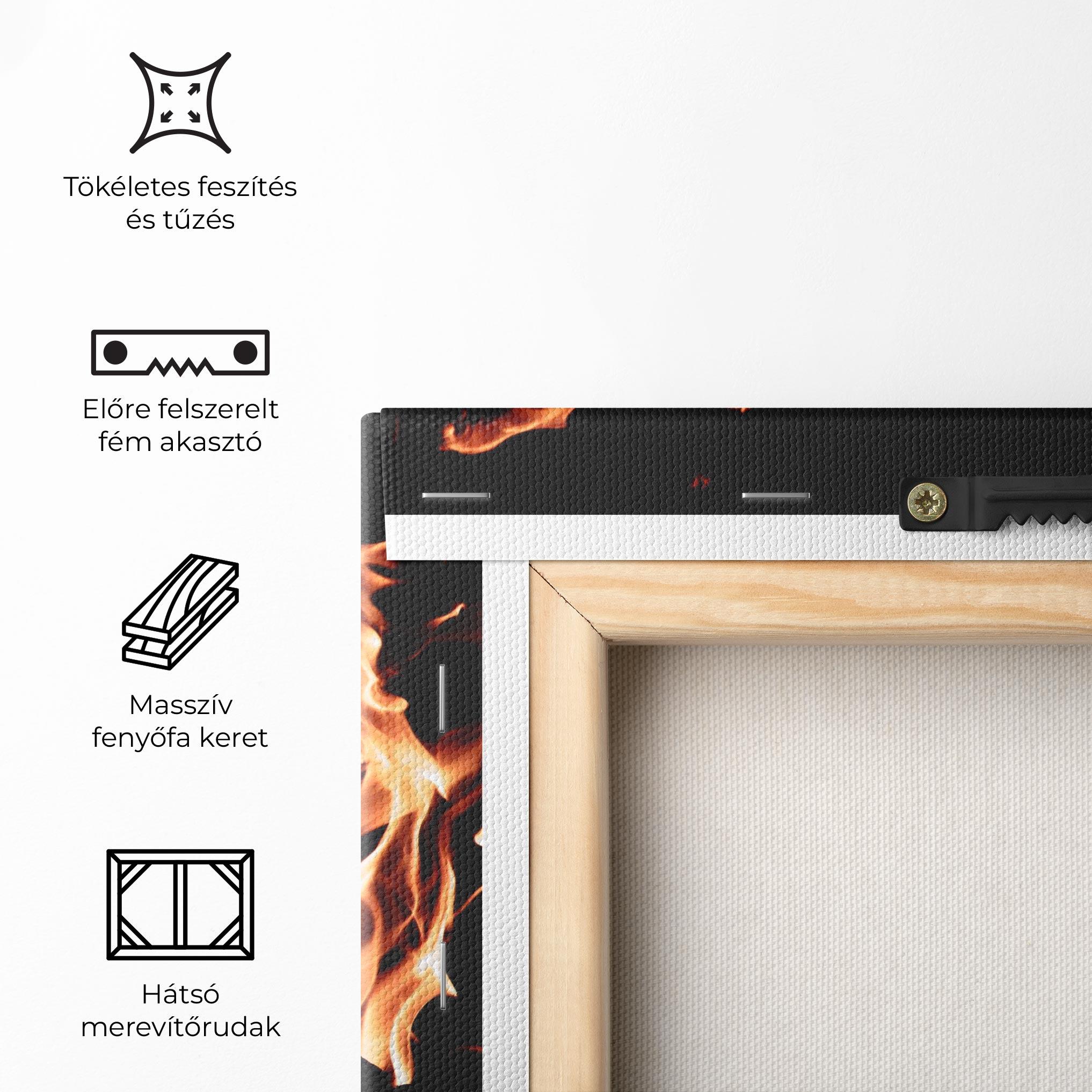 Vászonkép Red Grey Fire mockup 5