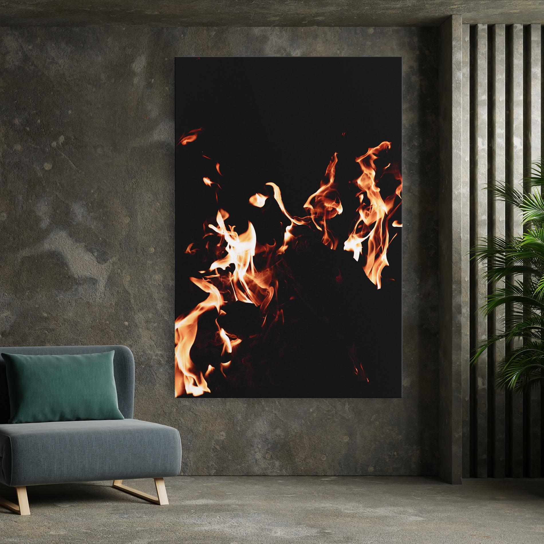Vászonkép Red Grey Fire mockup 7
