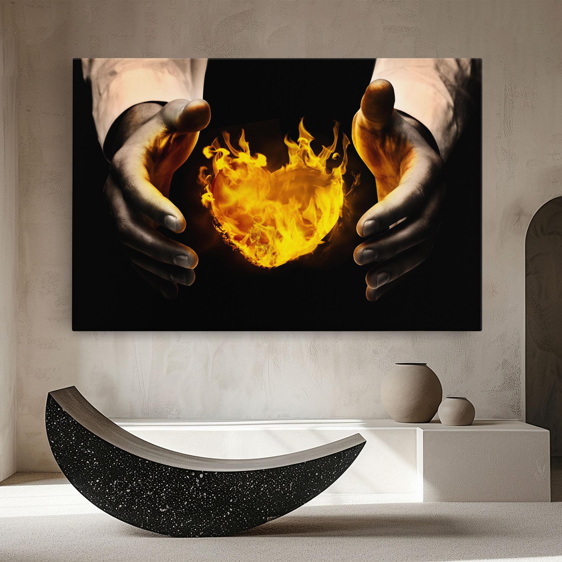 Vászonkép Fire Heart mockup 8