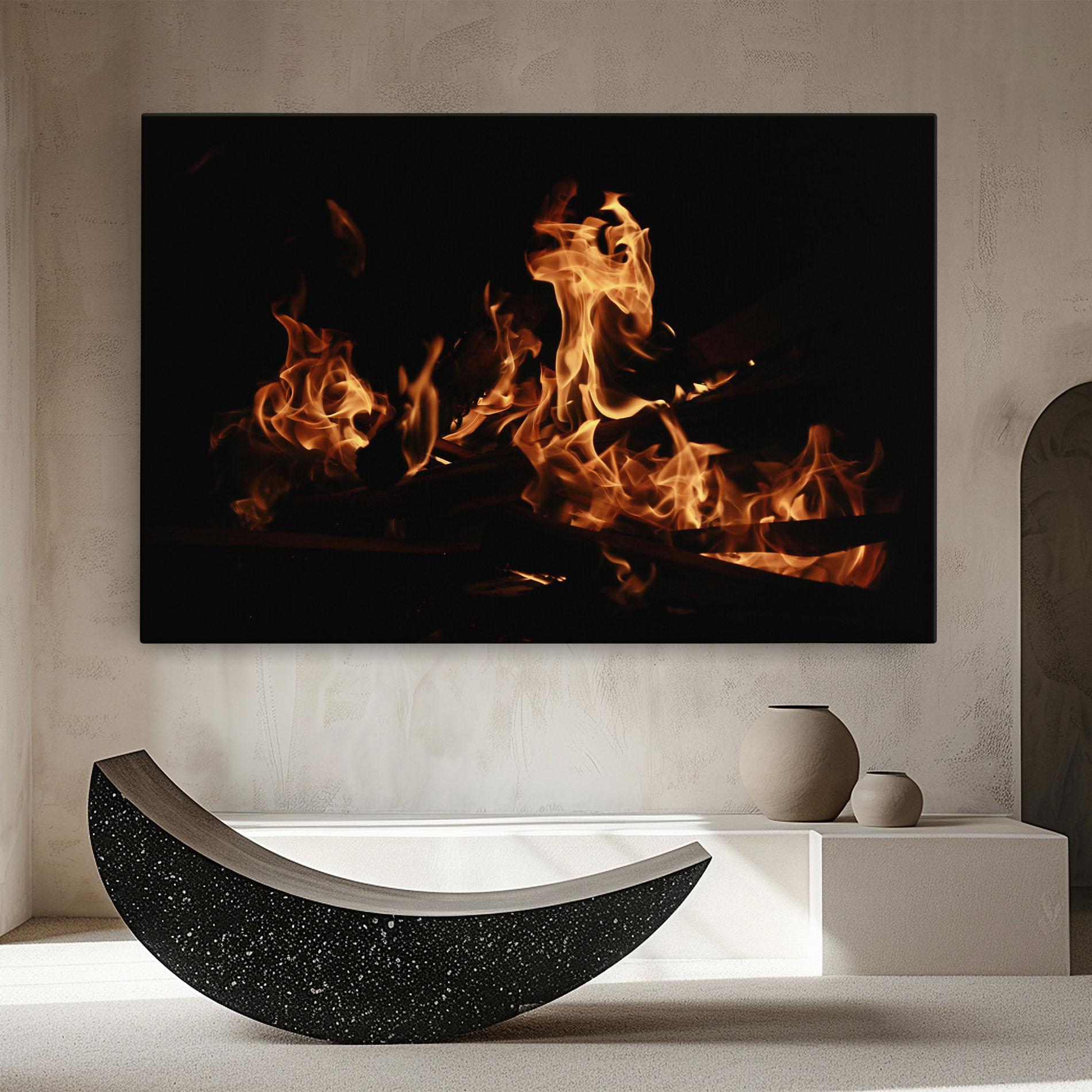Vászonkép Fire On Black mockup 8