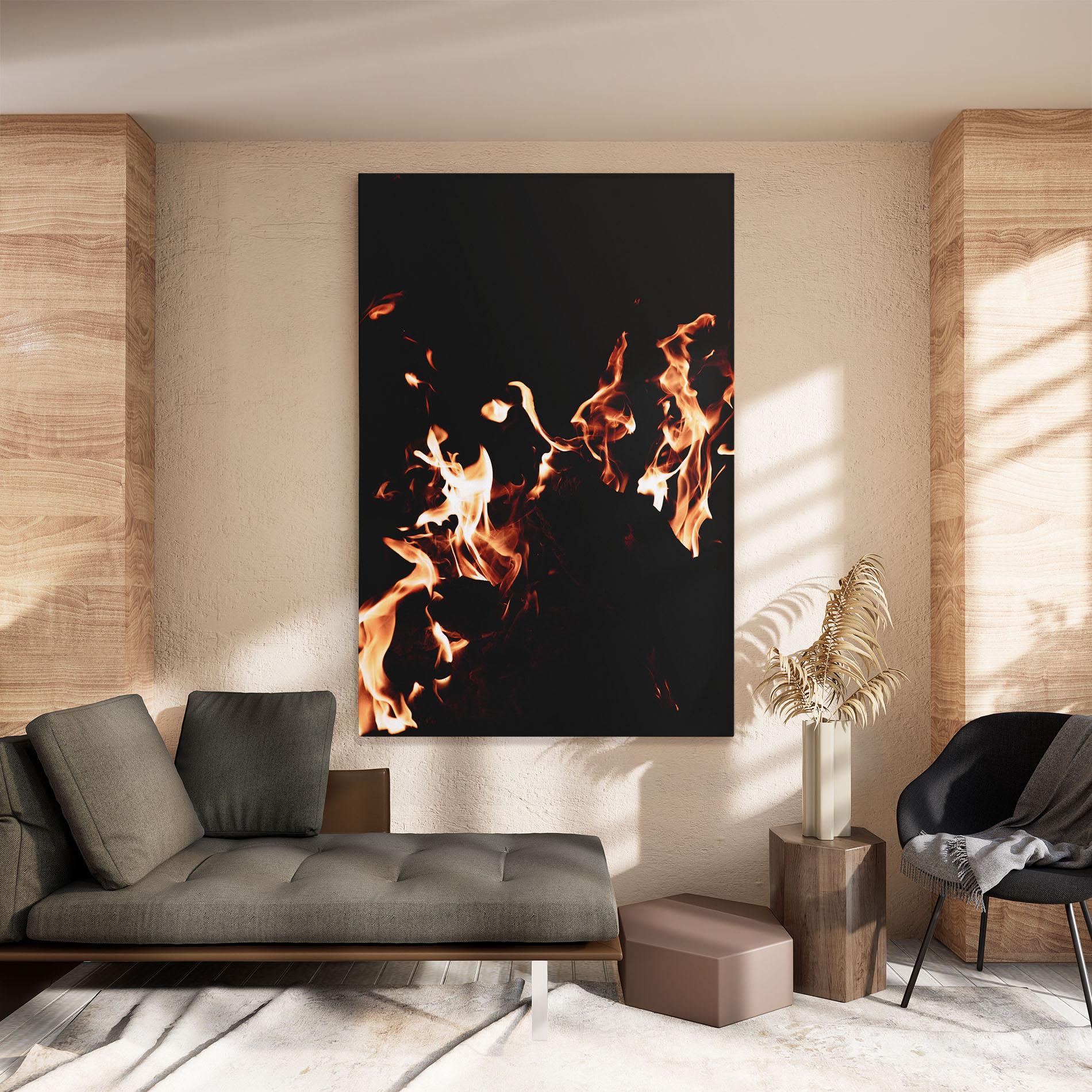 Vászonkép Red Grey Fire mockup 8