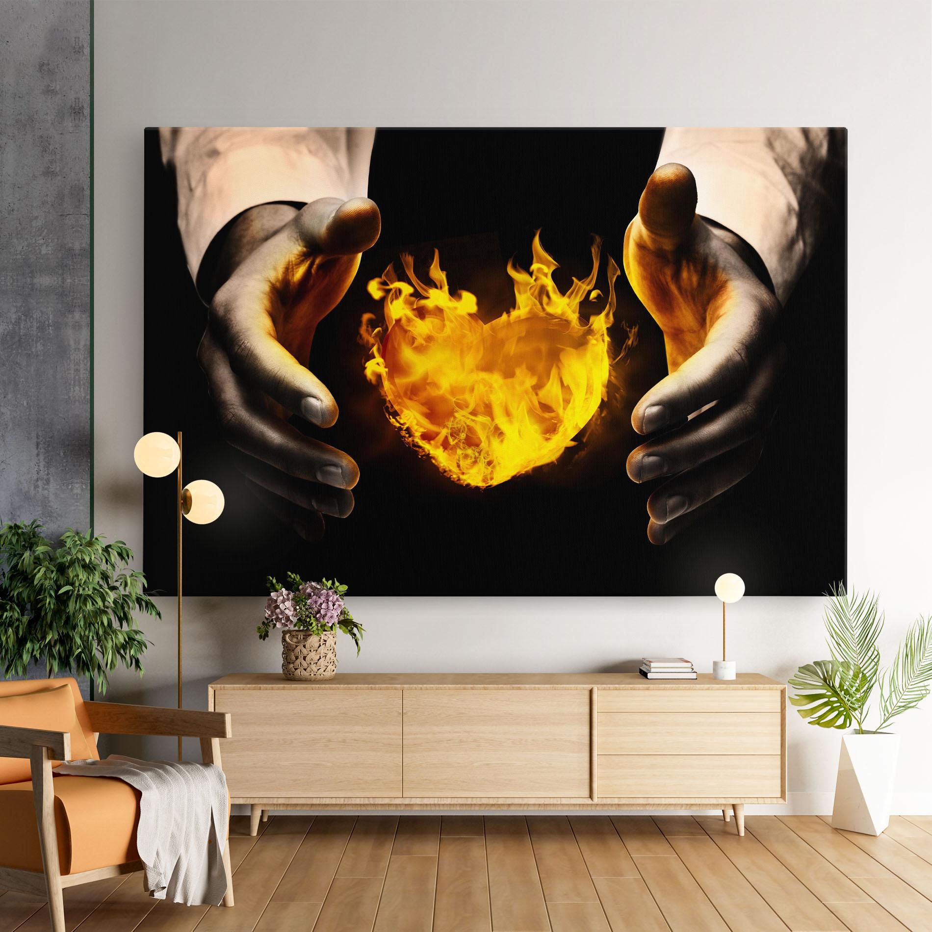 Vászonkép Fire Heart mockup 9