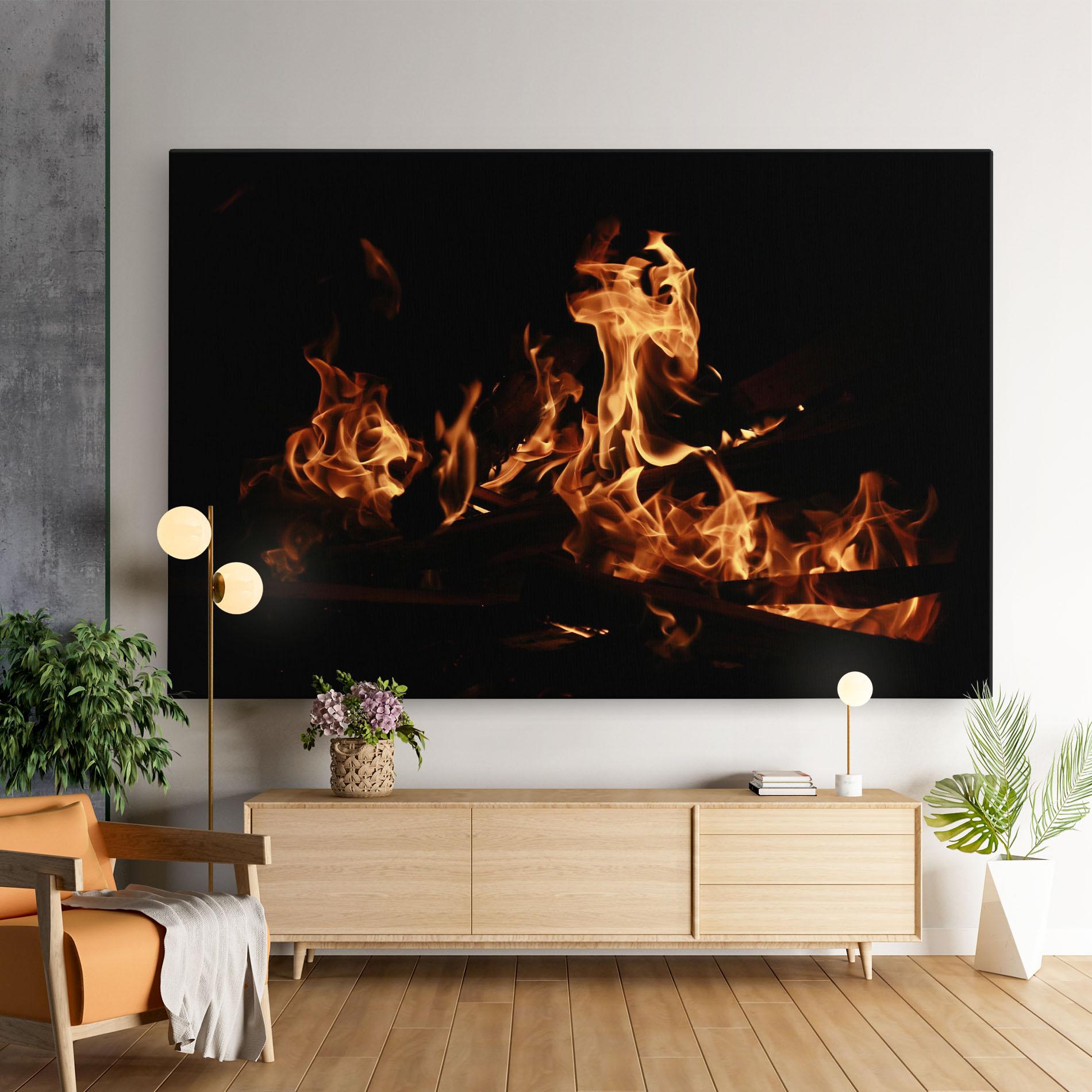 Vászonkép Fire On Black mockup 9