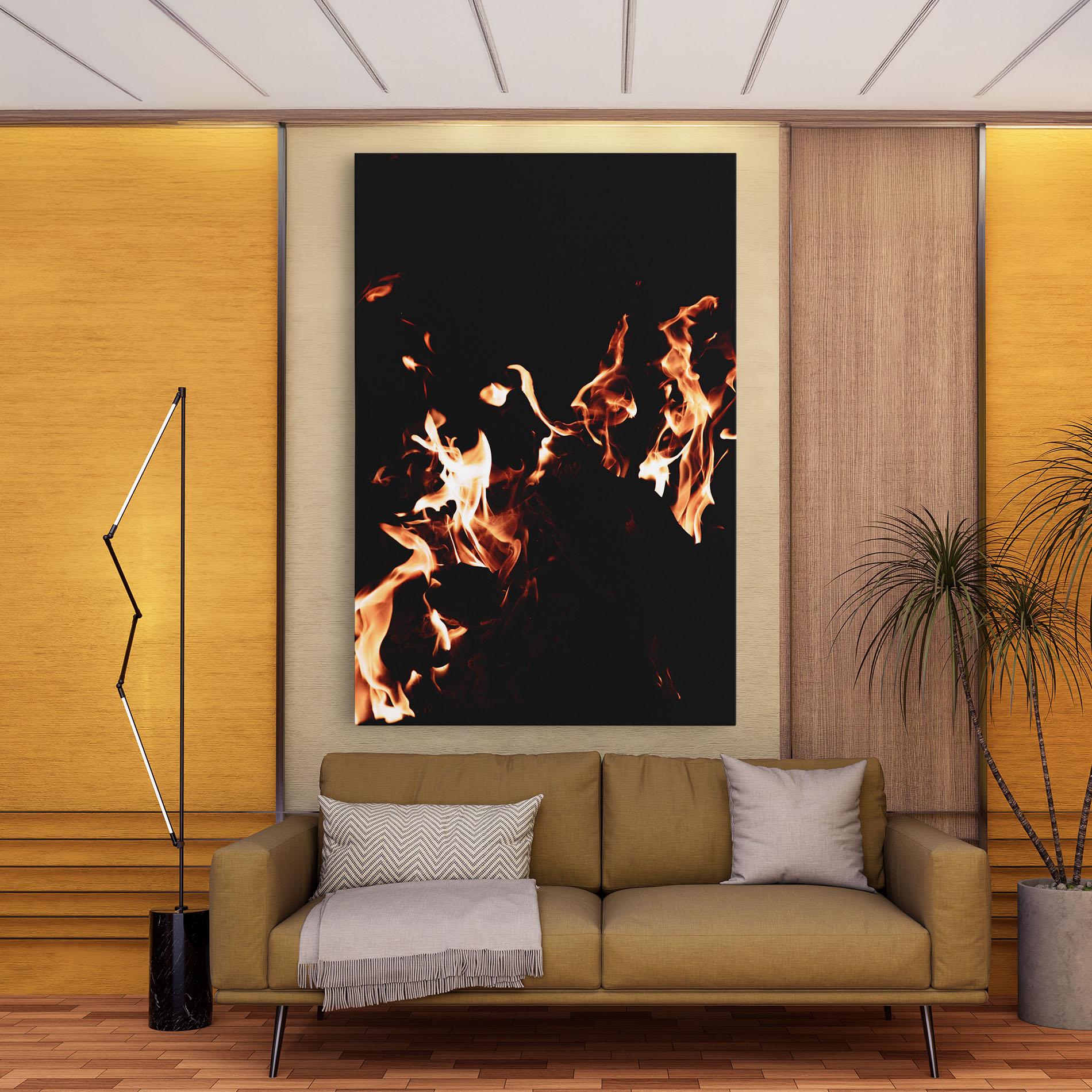 Vászonkép Red Grey Fire mockup 9