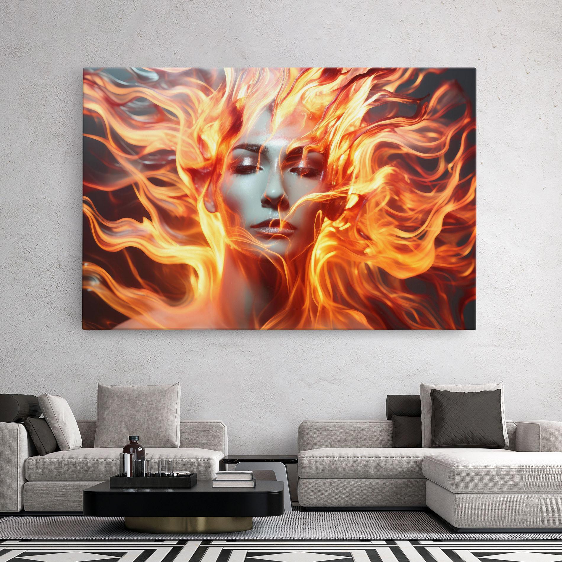 Vászonkép Fire Hair mockup 2