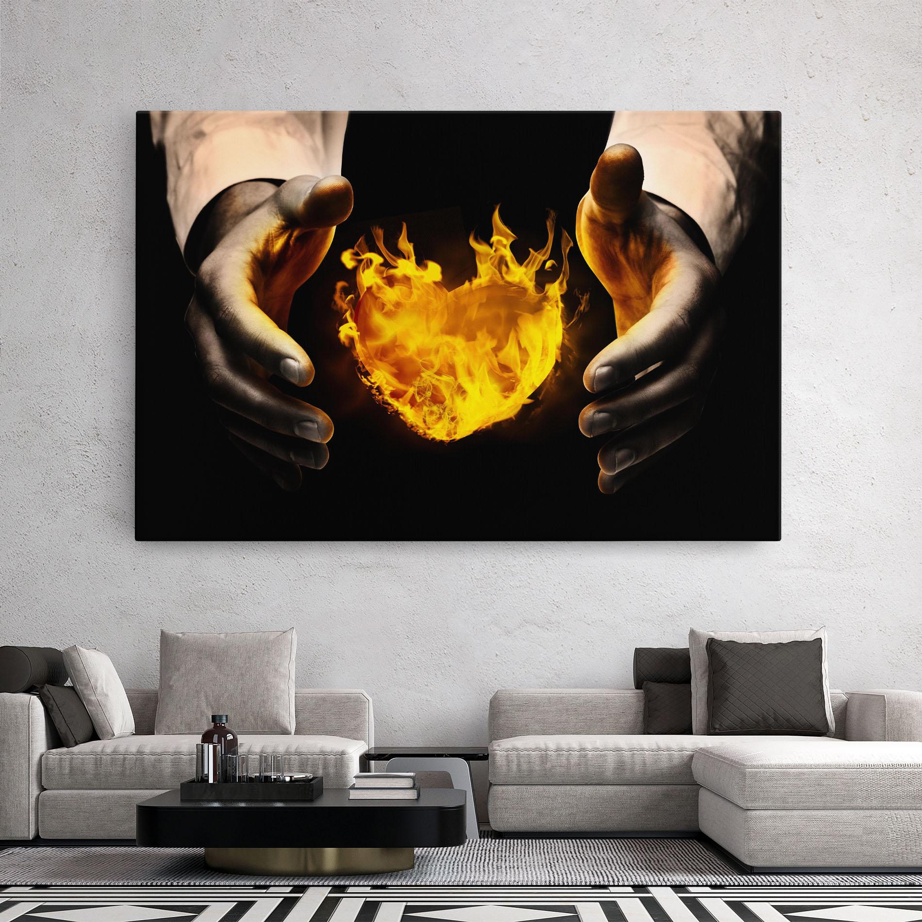 Vászonkép Fire Heart mockup 2