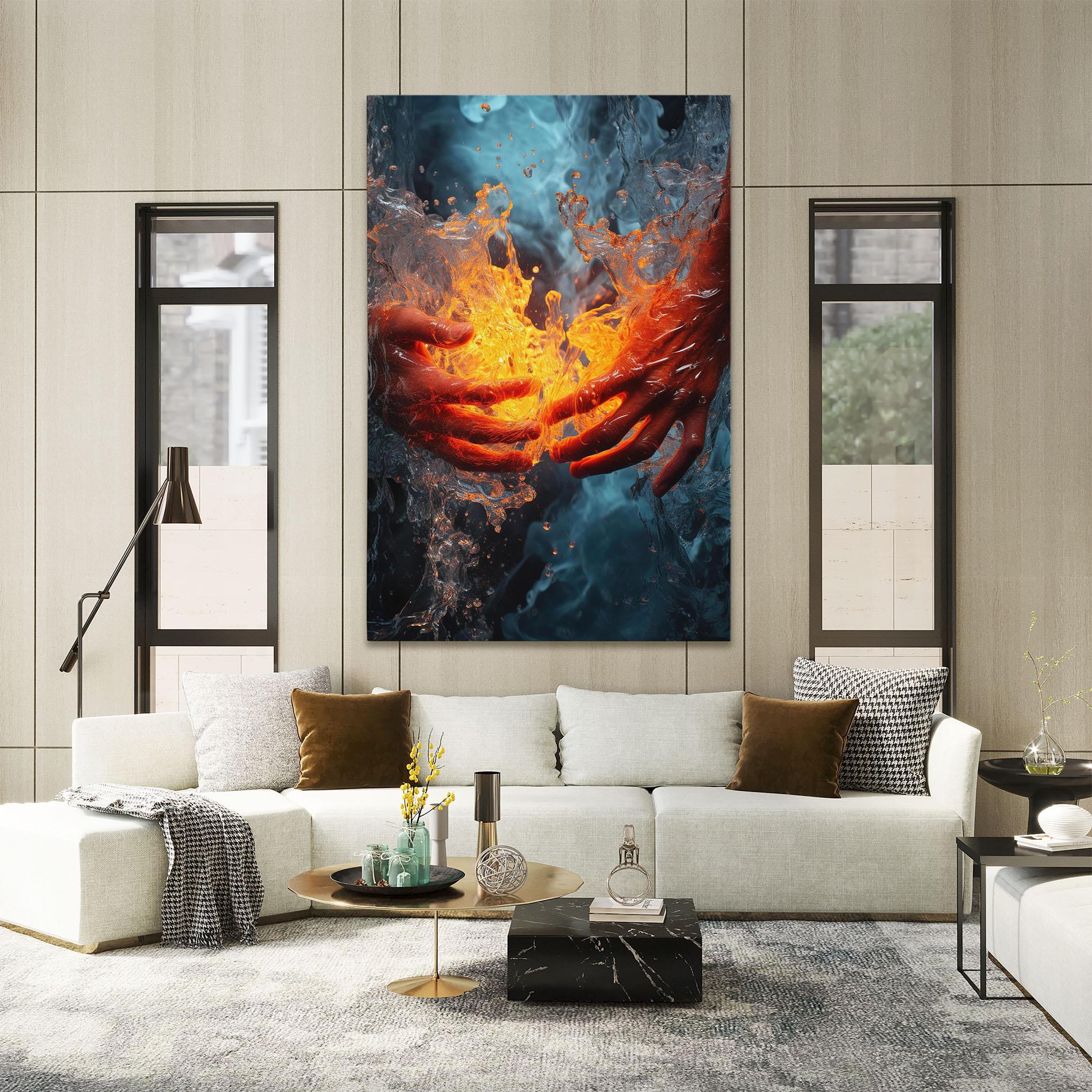 Vászonkép Fire Water mockup 2